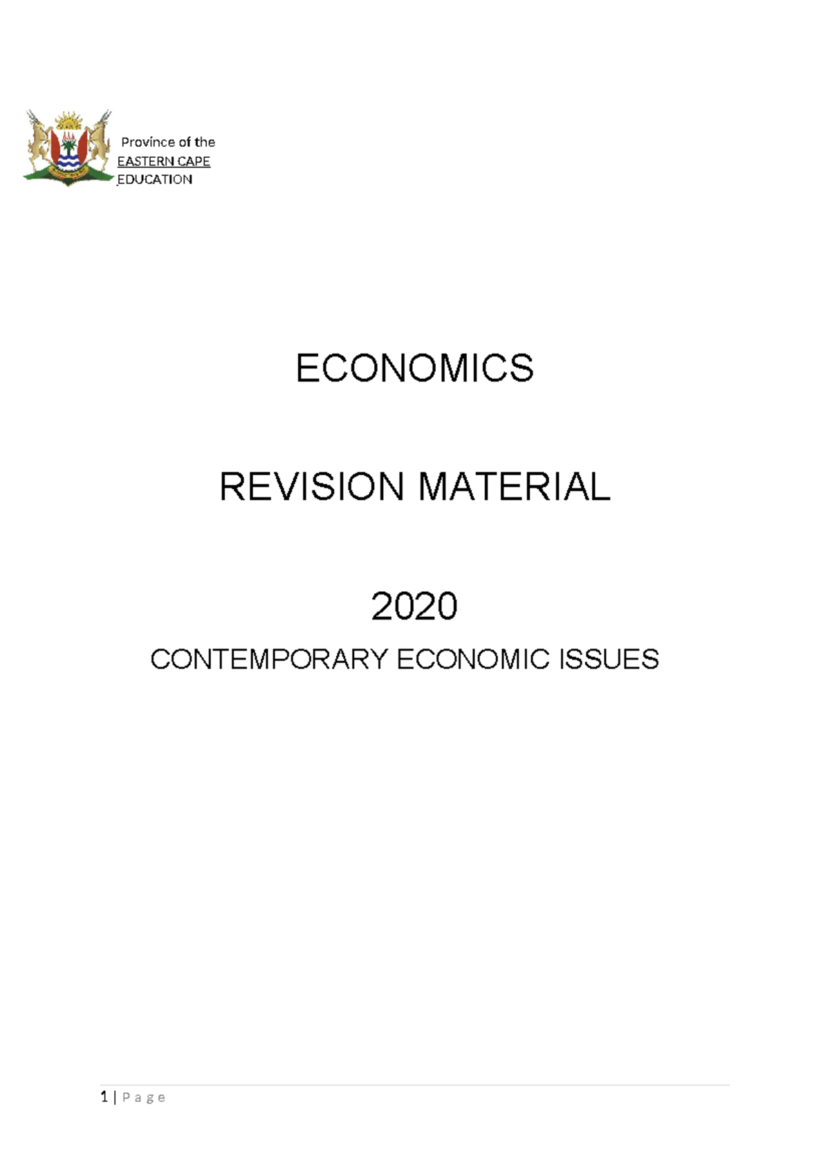 Economics Grade 12 Contemporary Economic g12 eoIssues Revision Booklet ...