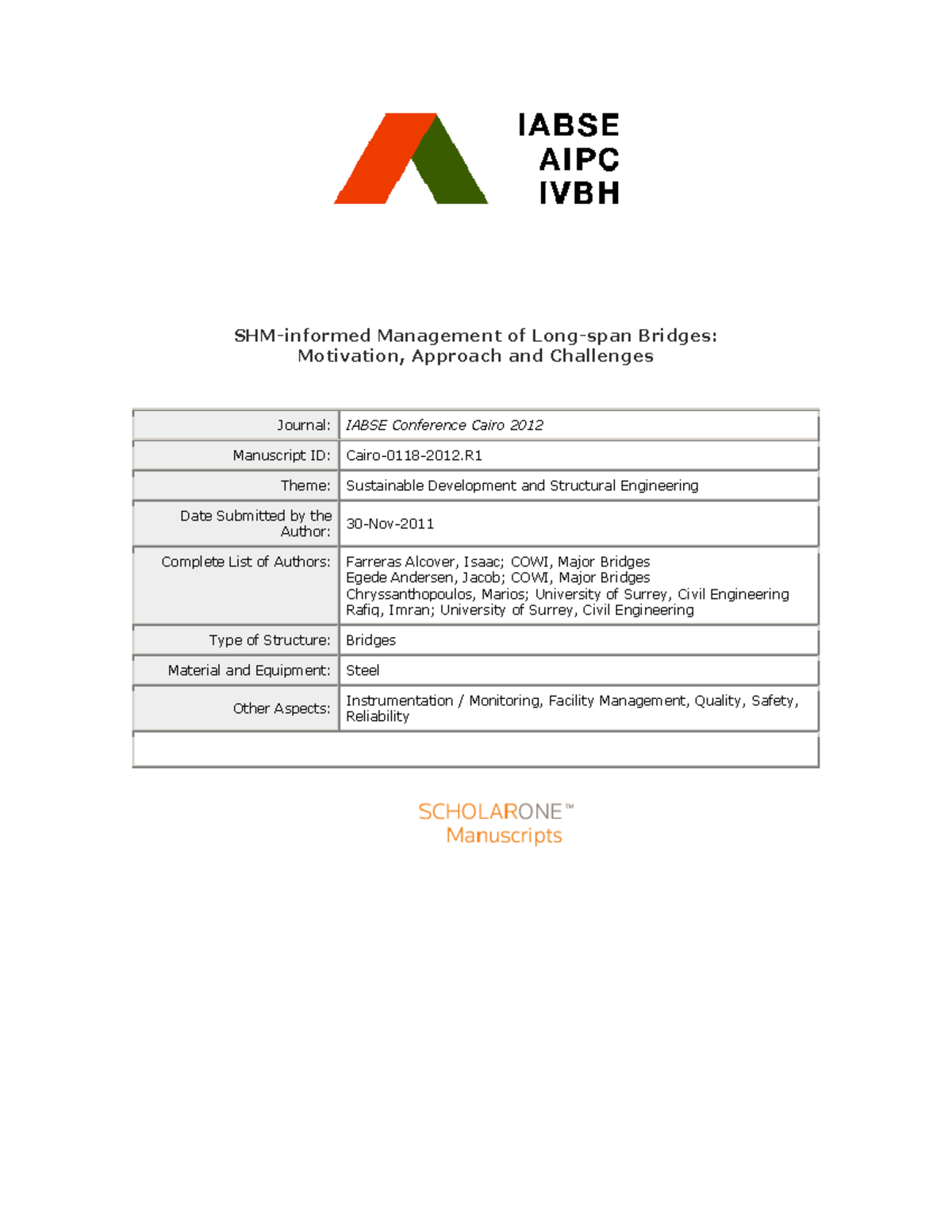 Iabse 2012 submitted - becm - - Studocu