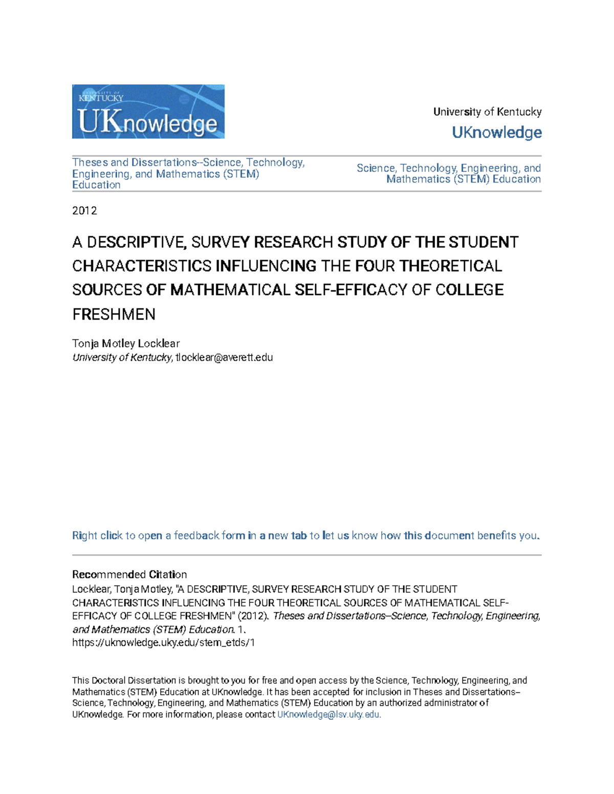 A Descriptive Survey Research Study OF THE Student Characteristi ...