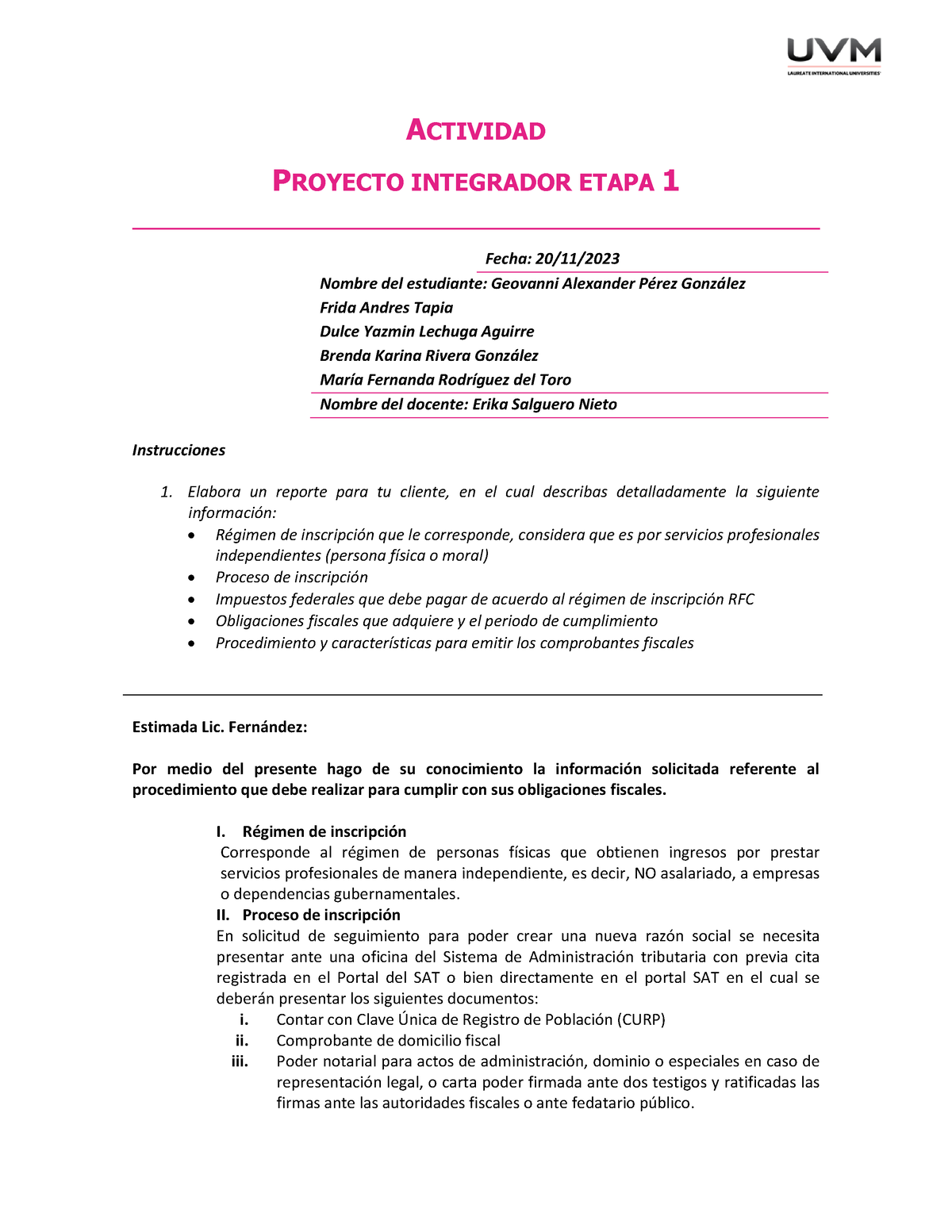 Proyecto Integrador Etapa 1 - ACTIVIDAD PROYECTO INTEGRADOR ETAPA 1 ...