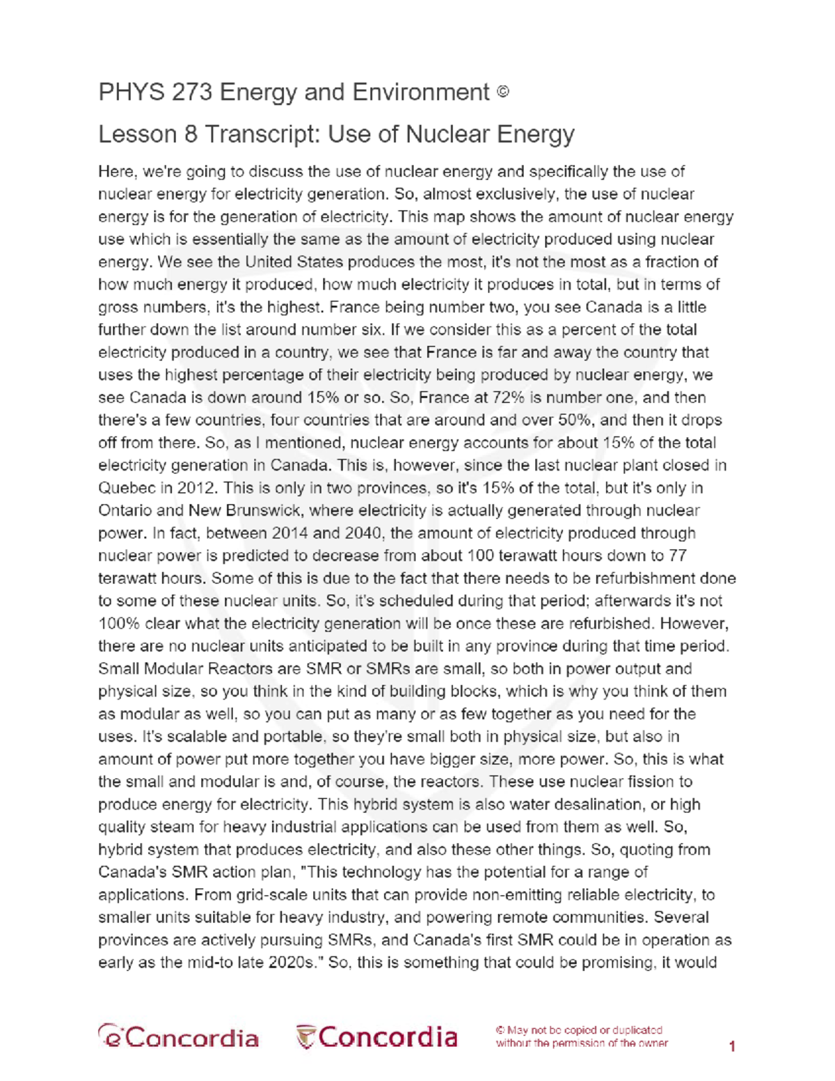 PHYS 273 L8 02 - use of nuclear energy - PHYS 273 - Studocu