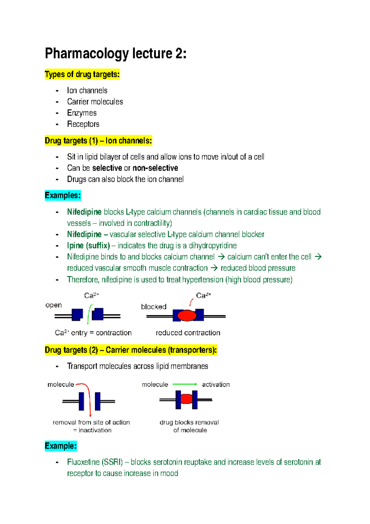 Pharmacology Lecture 2 - Studocu