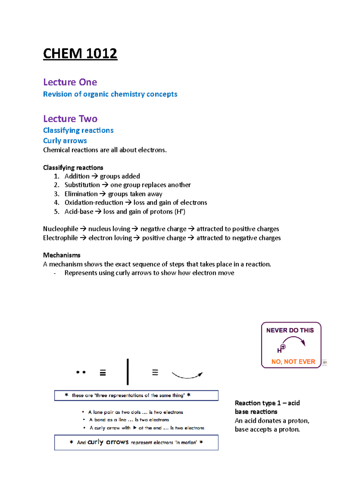 CHEM 1012 - Lecture Notes 1-31 - CHEM 1012 Lecture One Revision Of ...