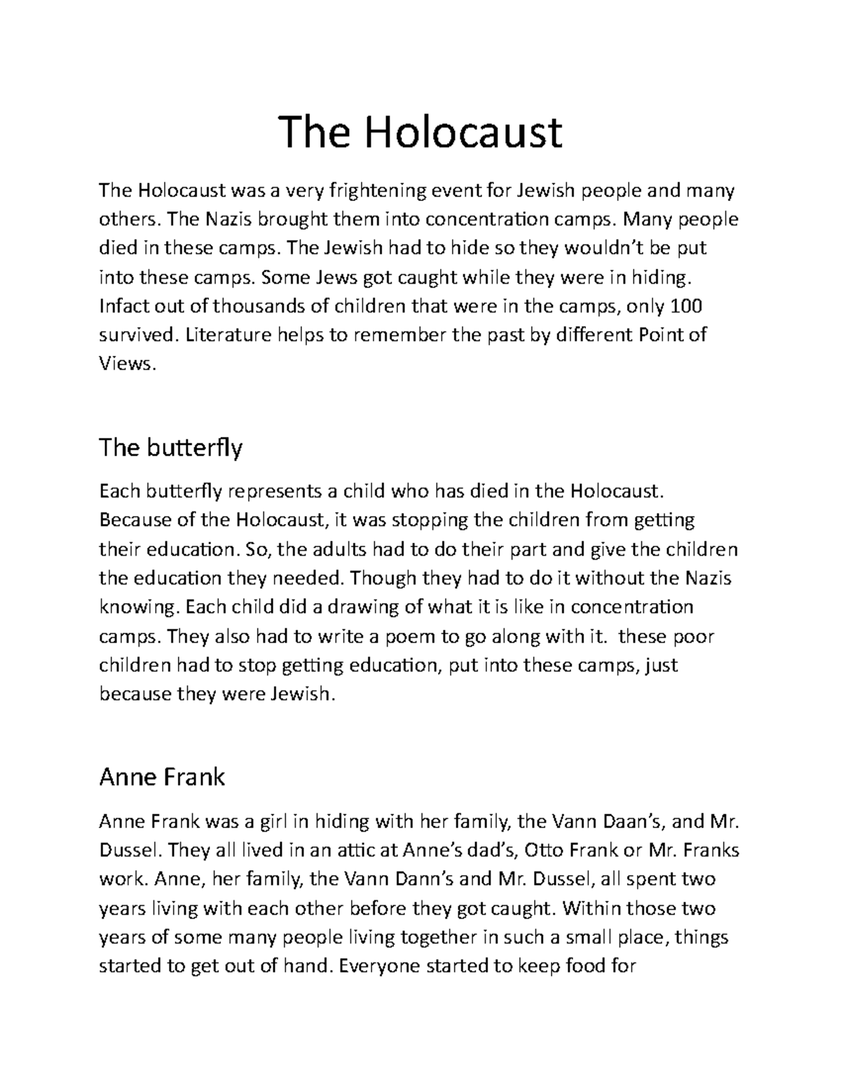 holocaust essay high school