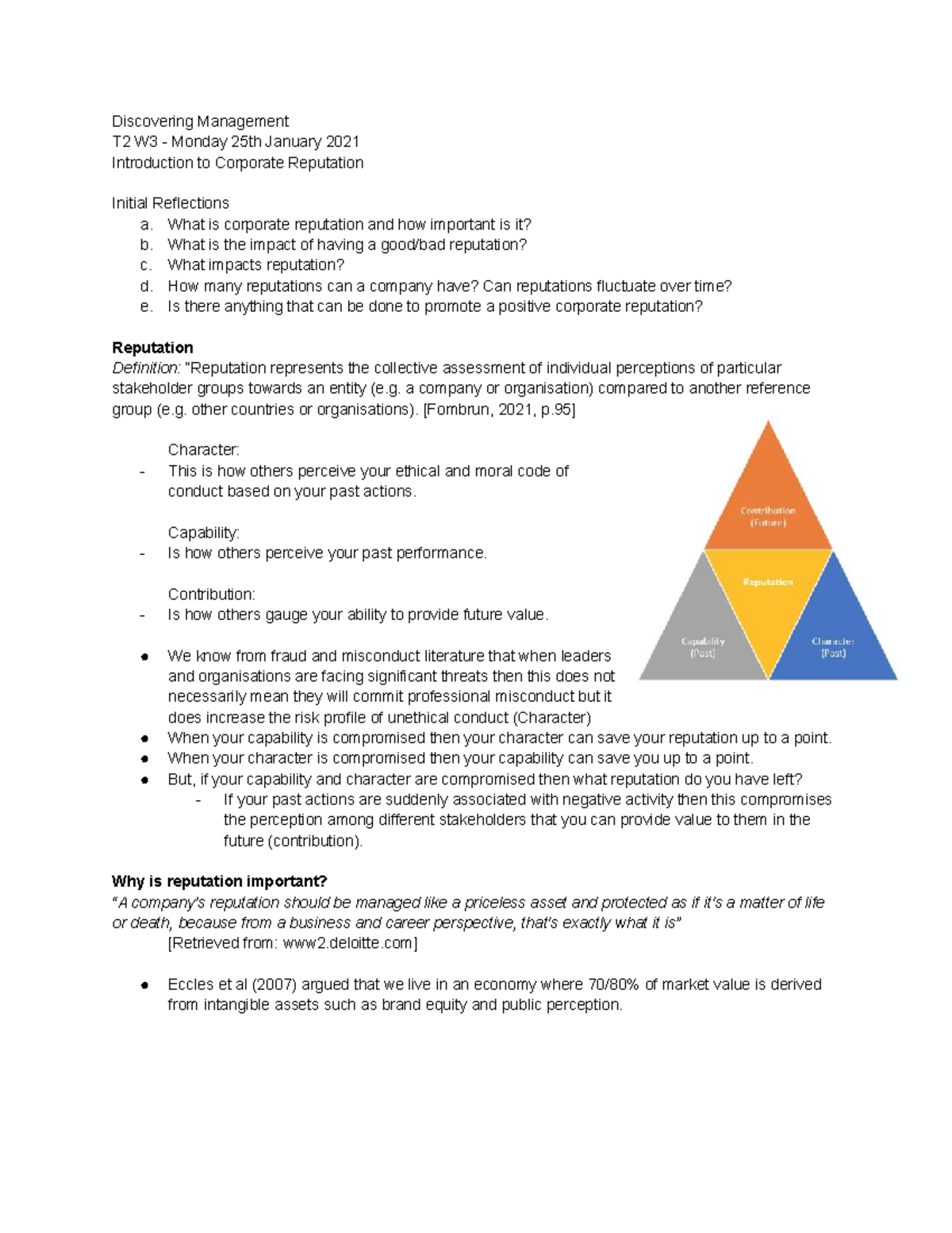 T2 W3 Discovering Management Lecture Notes - Discovering Management T2 ...