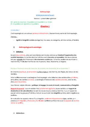 Cours magistraux sociologie - SOCIOLOGIE GENERALE Maitre de conférence ...
