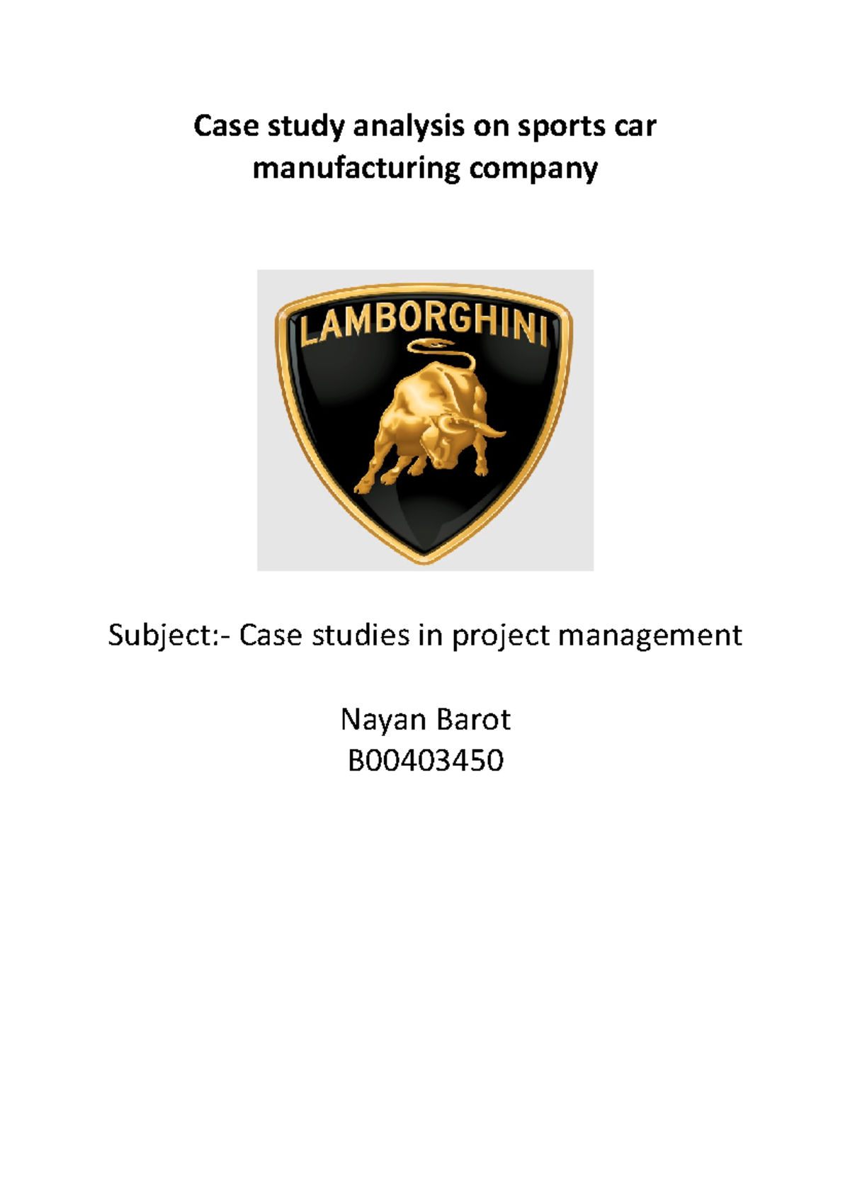 lamborghini case study pdf