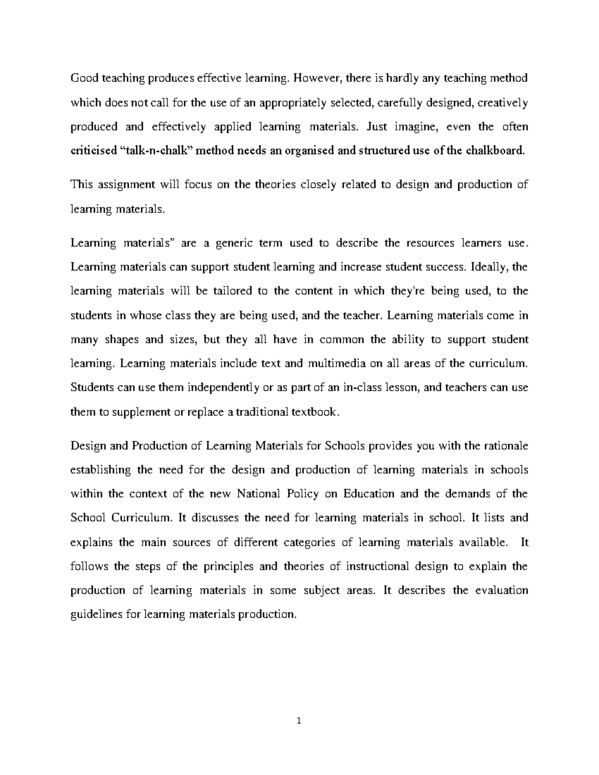 Learning materials pdf - Good teaching produces effective learning ...