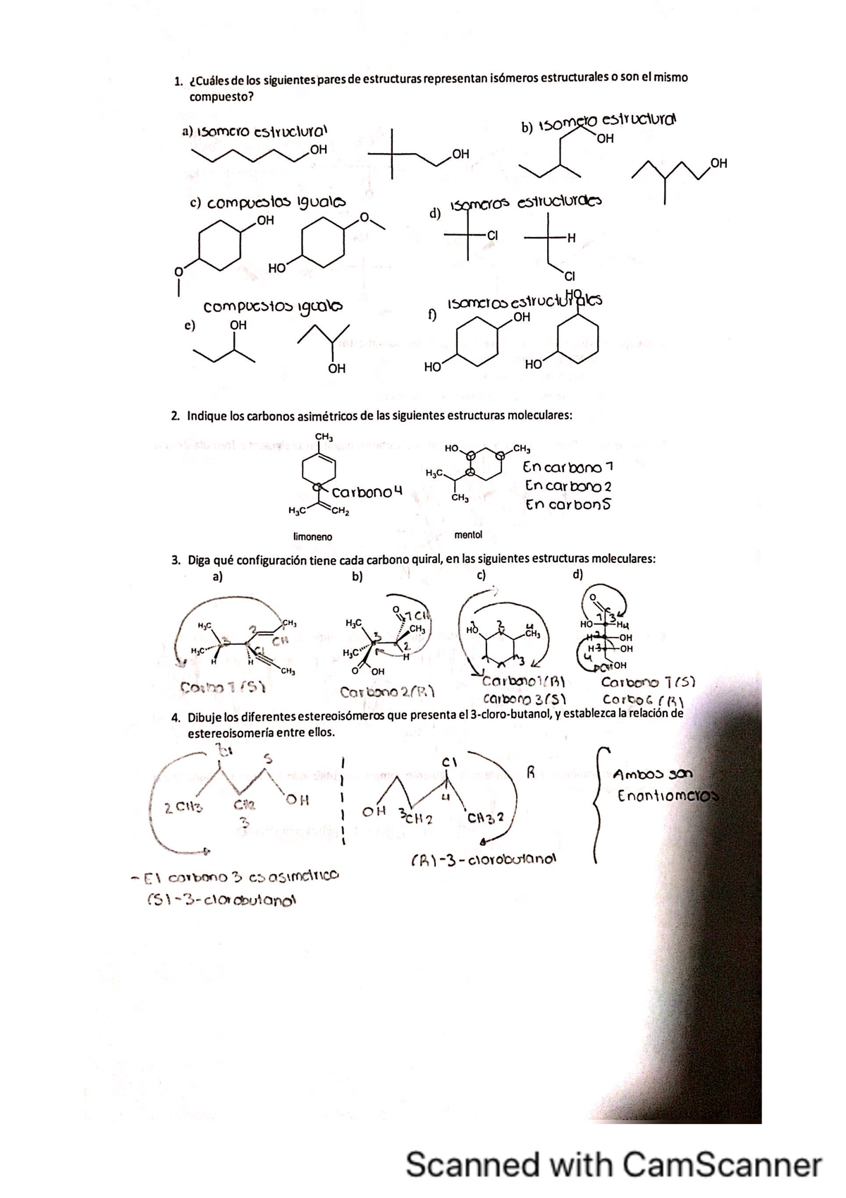 Ejercicios De Estereoquimica - Química Orgánica - Studocu