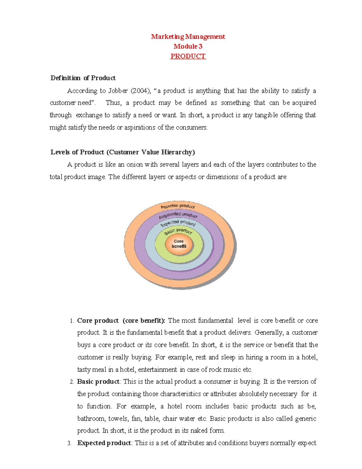 Product Marketing - Four p's - Marketing Management Module 3 PRODUCT ...