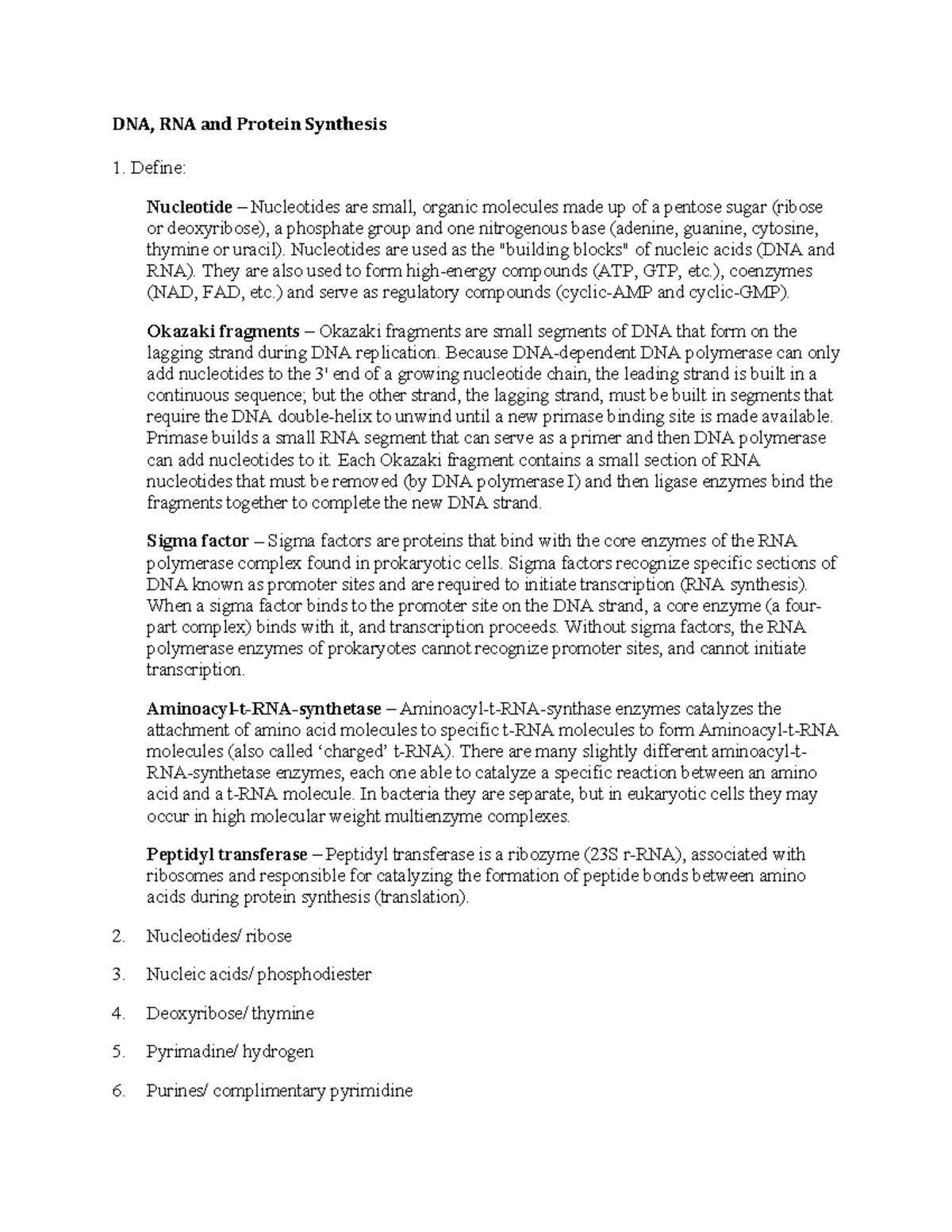 15-dna-rna-and-proteins-dna-rna-and-protein-synthesis-define
