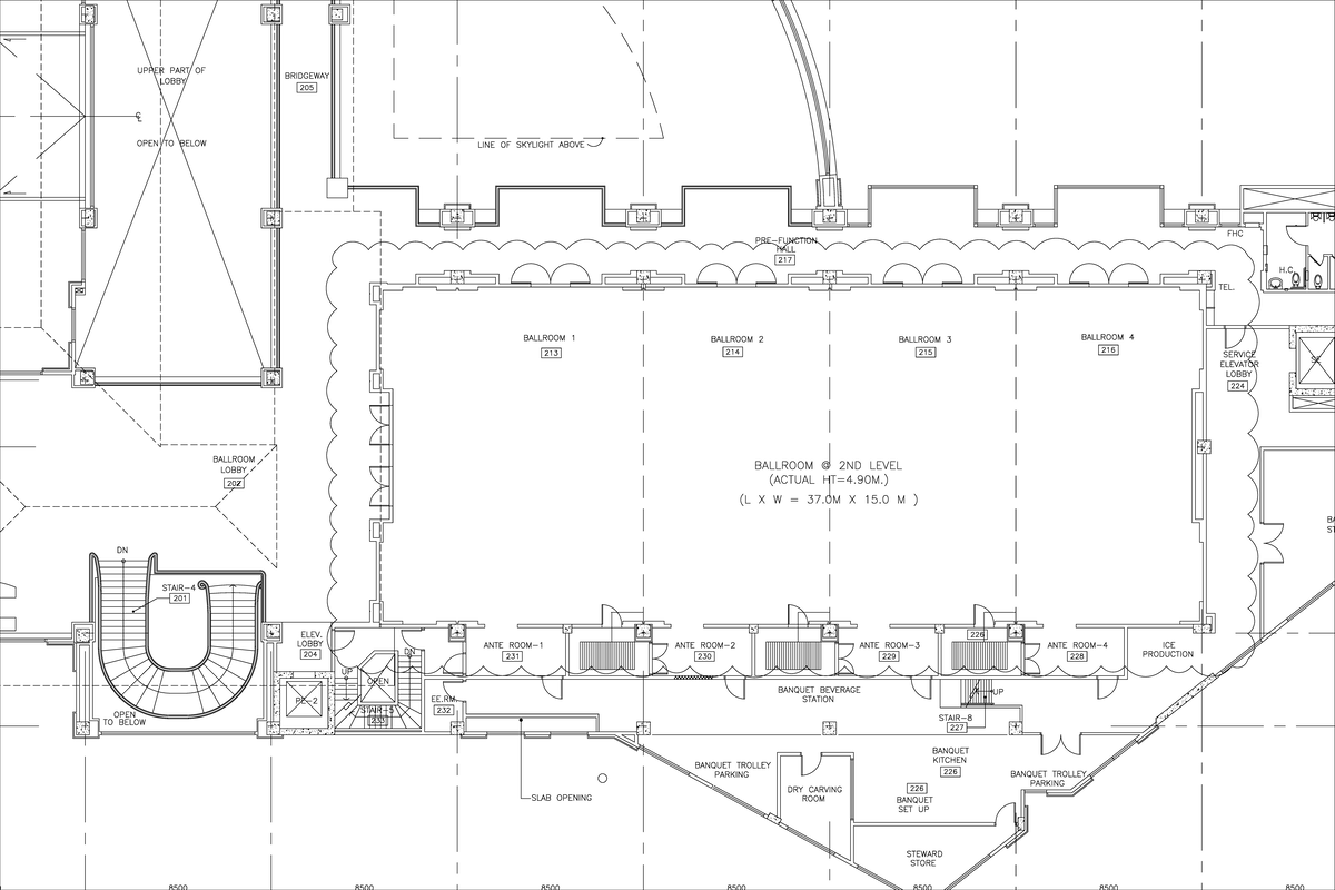 SGB Floor Plan - UPPER PART OF BRIDGEWAY LOBBY 205 LINE OF SKYLIGHT ...