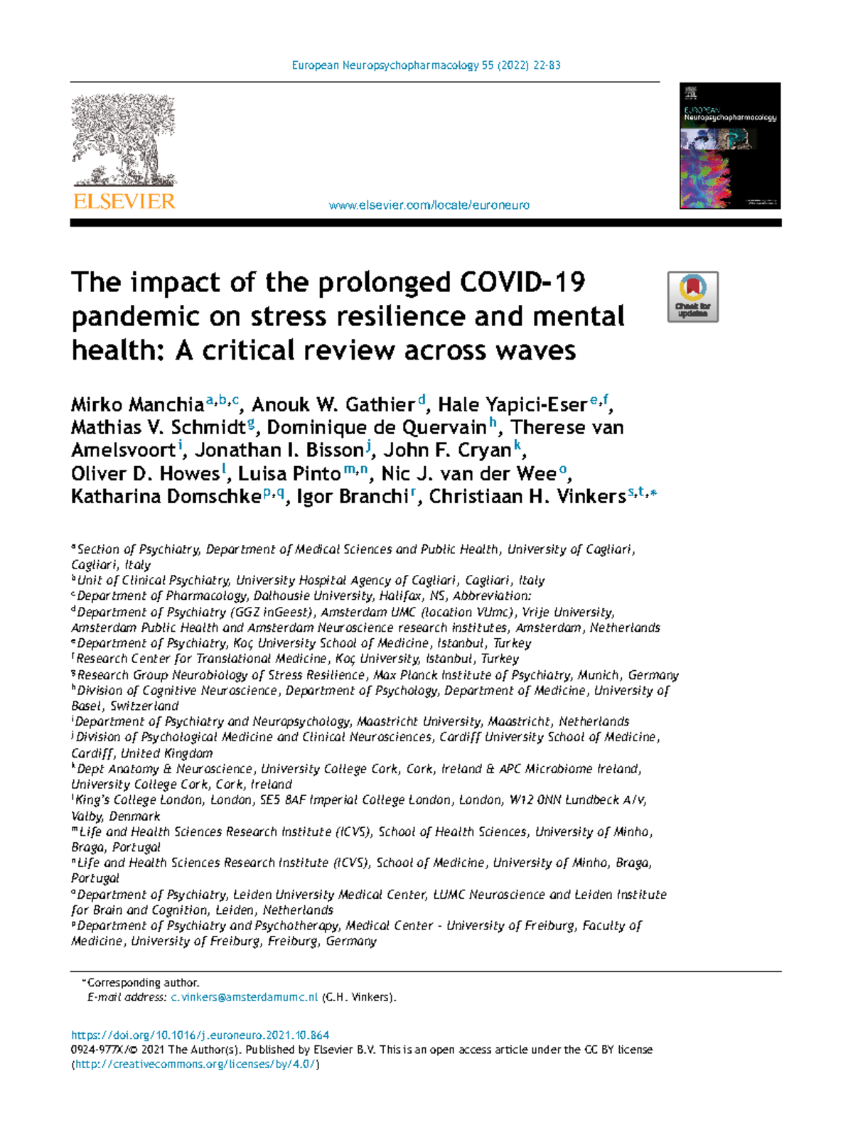 The impact of the prolonged Covid-19 pandemic on stress resilience and ...