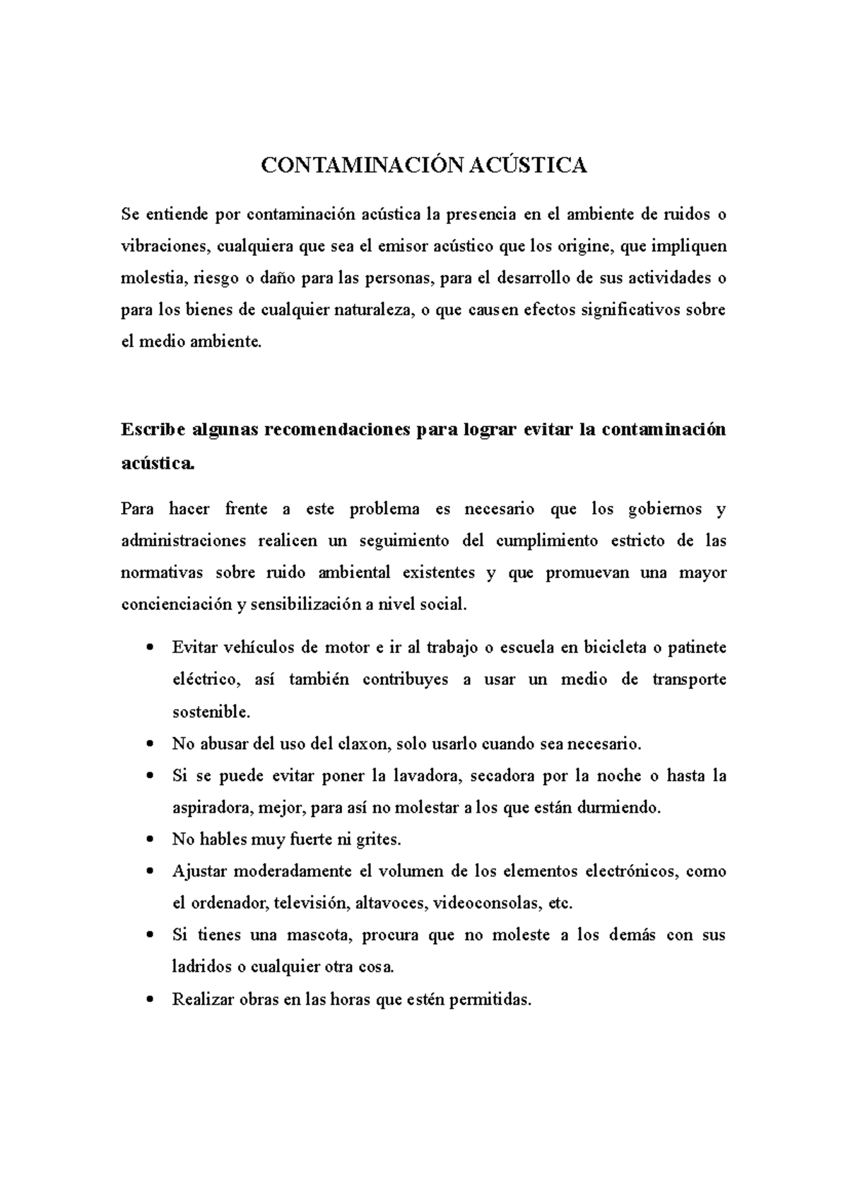 Contaminacion Acustica - CONTAMINACIÓN ACÚSTICA Se Entiende Por ...