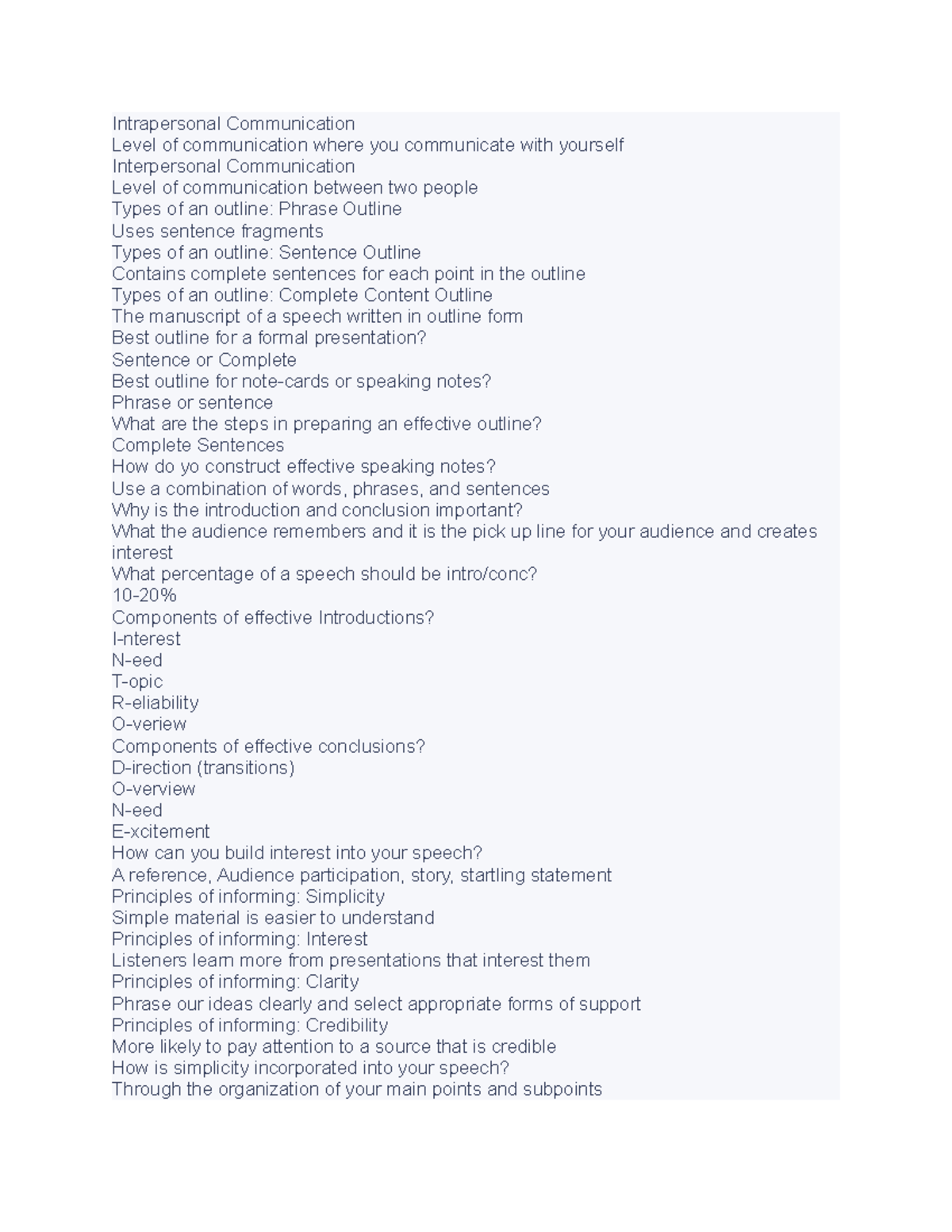 Comm 6 - practice - Intrapersonal Communication Level of communication ...