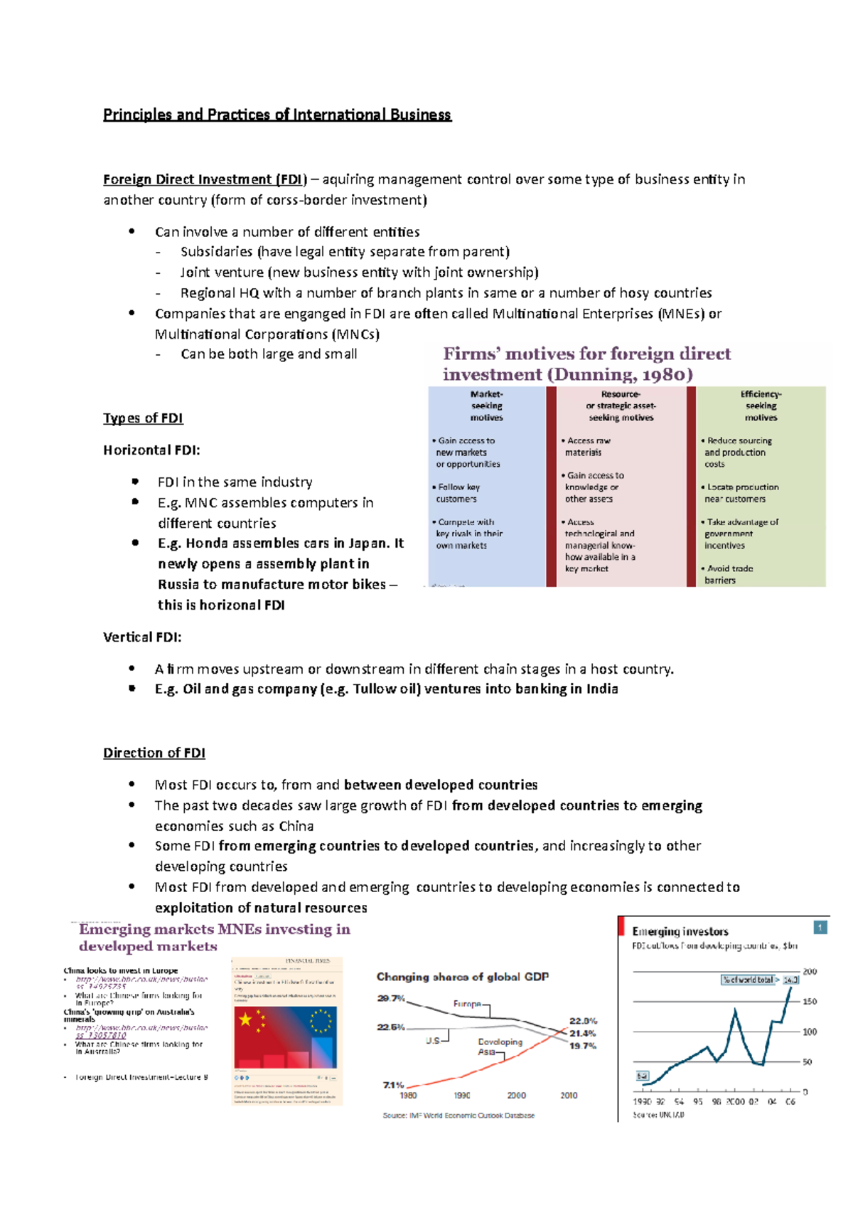 International Business Notes 7 - Principles and Practices of ...