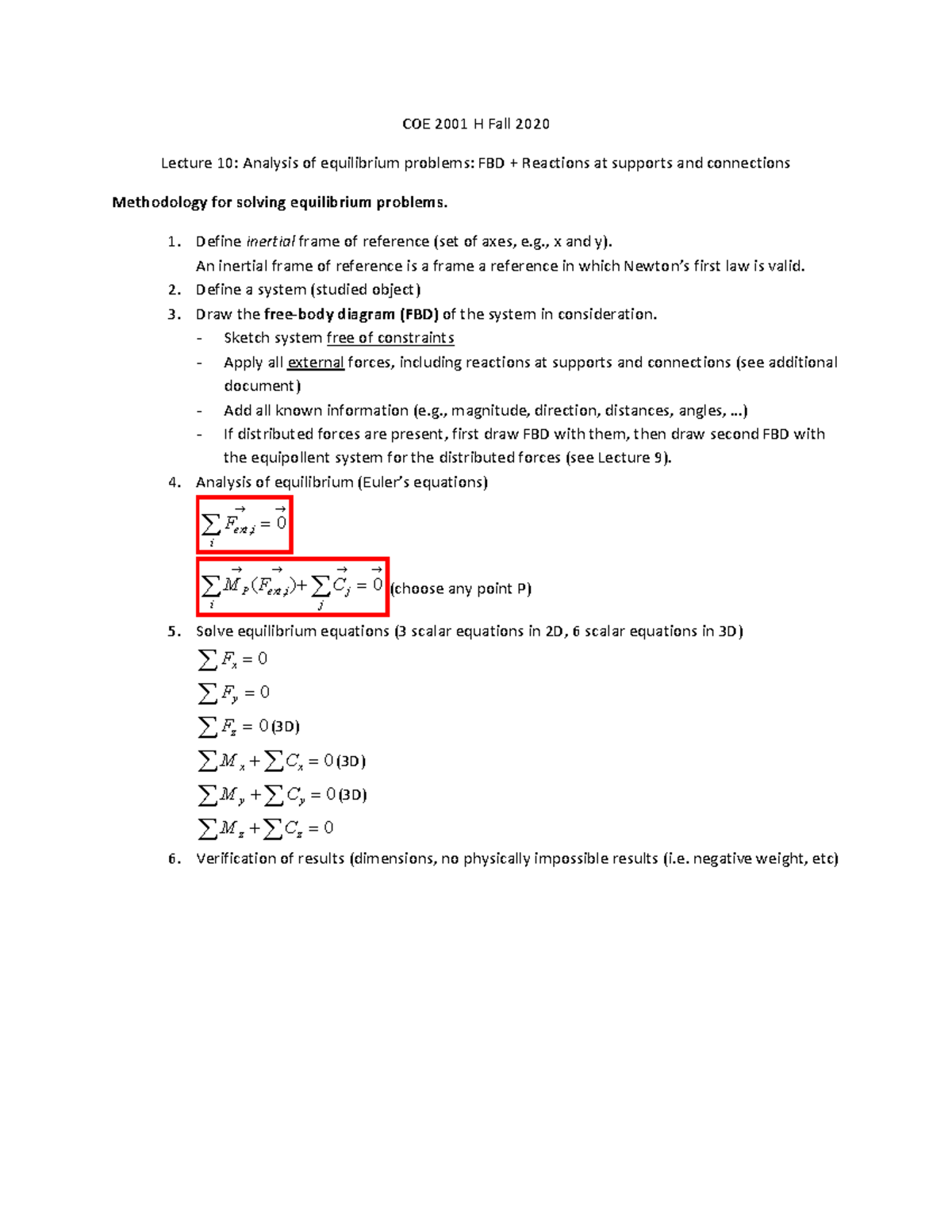 Lecture 10 - COE 2001 H Fall 2020 Lecture 10: Analysis of equilibrium ...