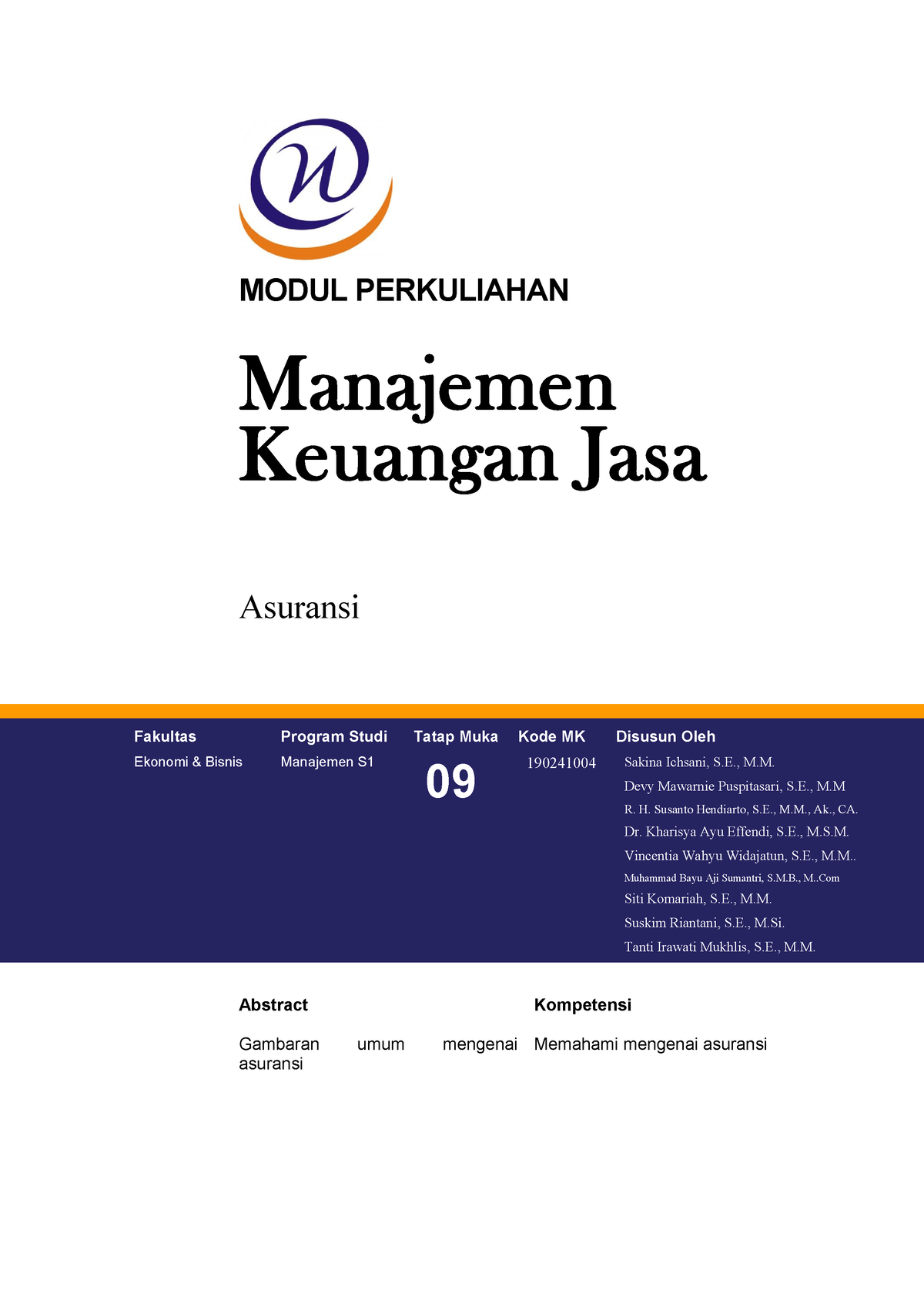 Modul 9 Asuransi - MODUL PERKULIAHAN Manajemen Keuangan Jasa Asuransi ...