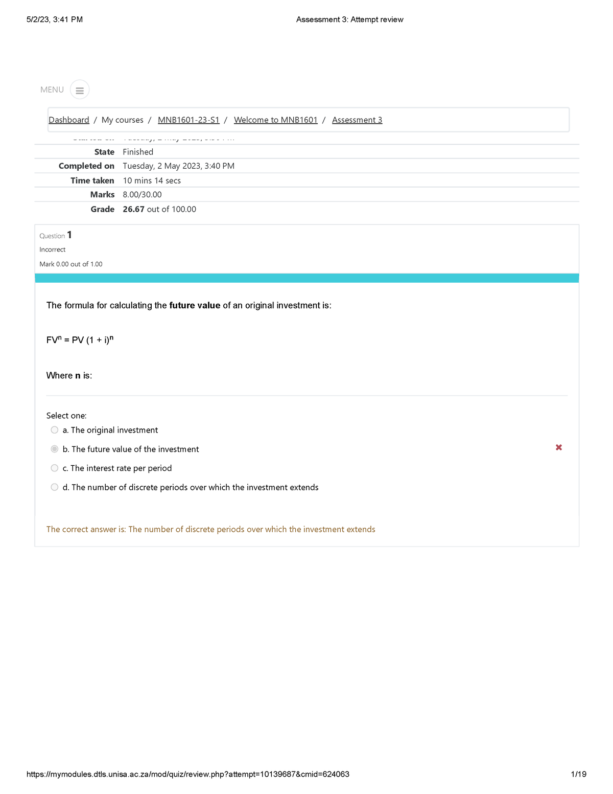 Assessment 3 Attempt review - Started on Tuesday, 2 May 2023, 3:30 PM ...