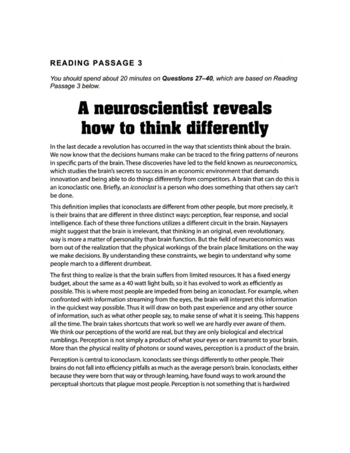 A neuroscientist reveals how to think differently english language