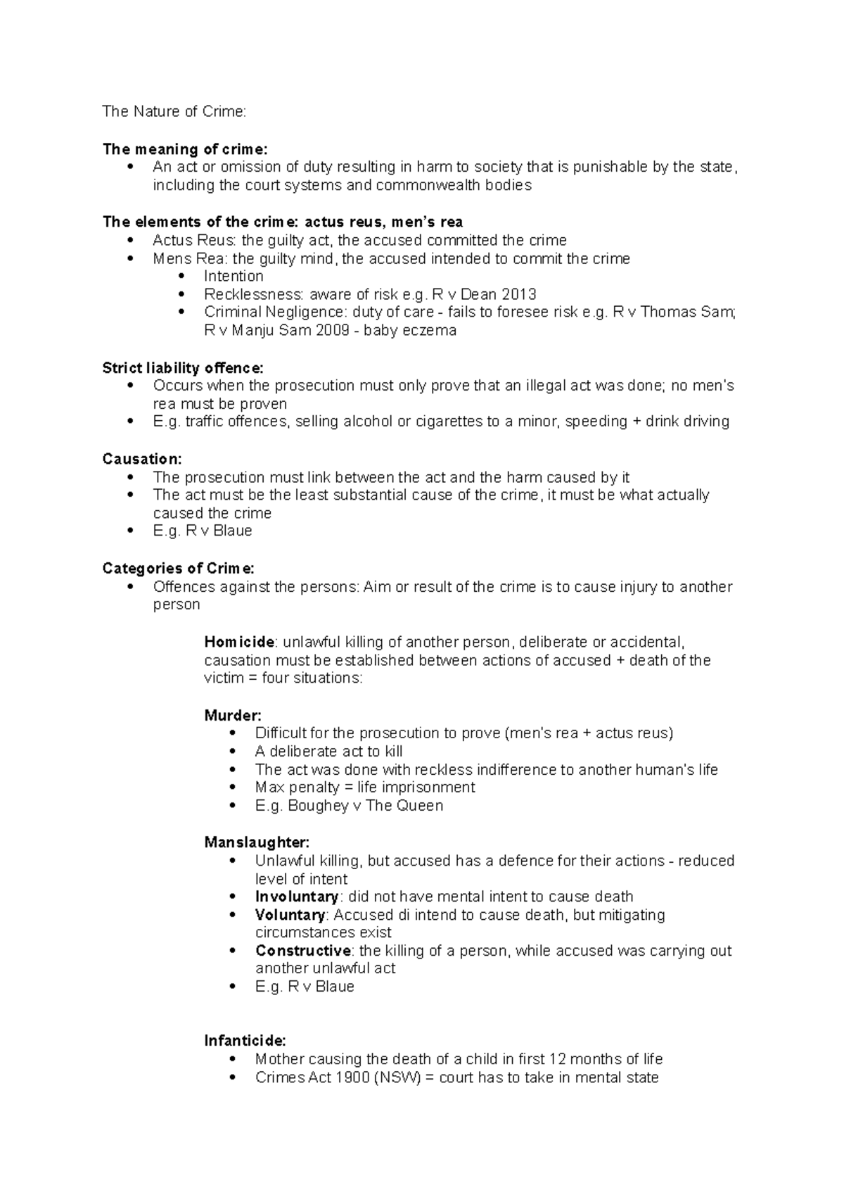 The Nature of Crime Legal Studies HSC - The Nature of Crime: The ...