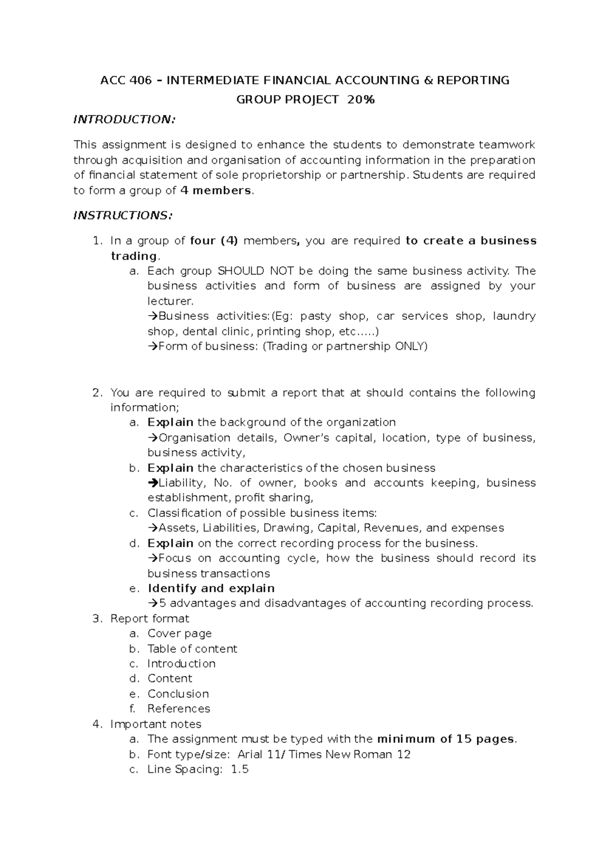 Group Project CASE Study - ACC 406 – INTERMEDIATE FINANCIAL ACCOUNTING ...