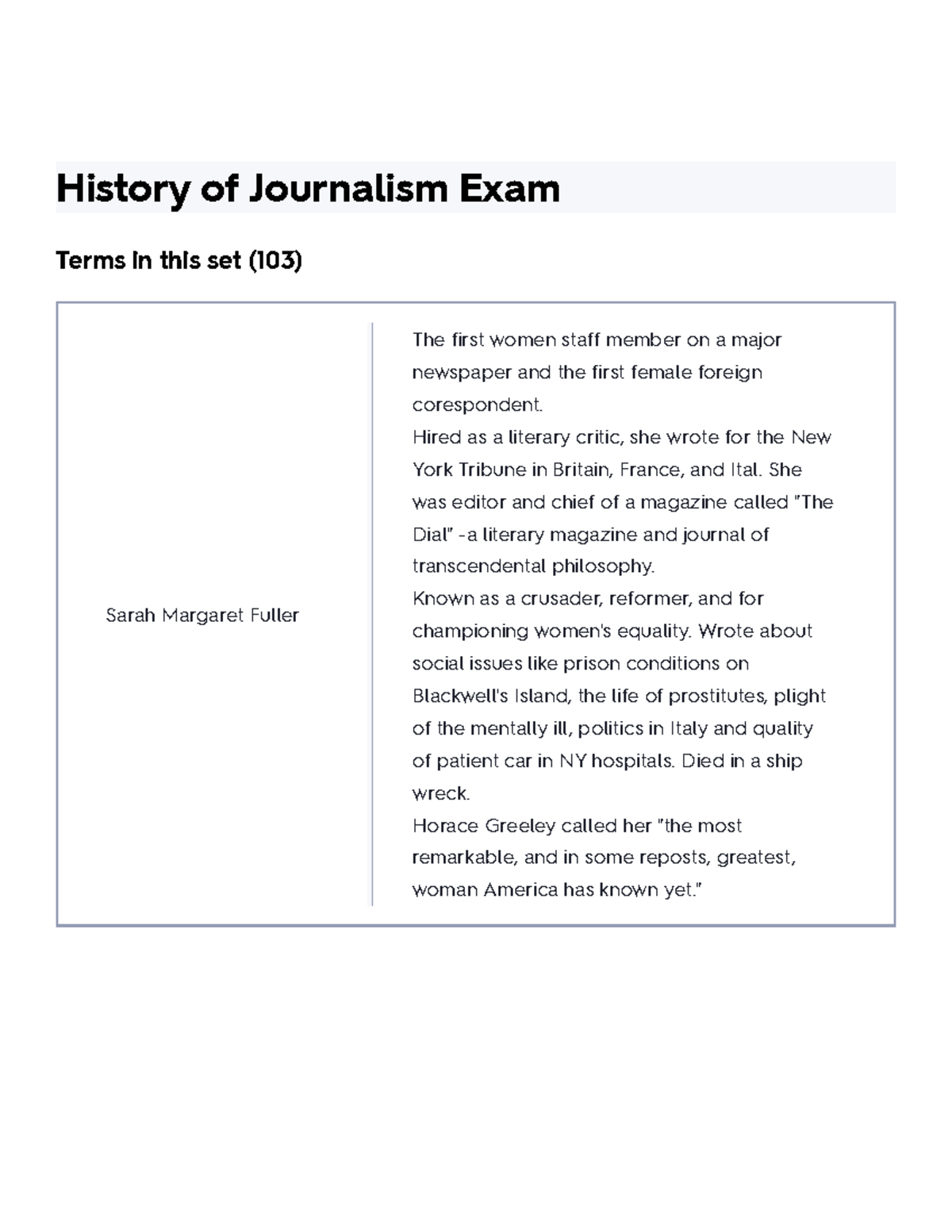 History Of Journalism Exam Flashcards Quizlet - History Of Journalism ...