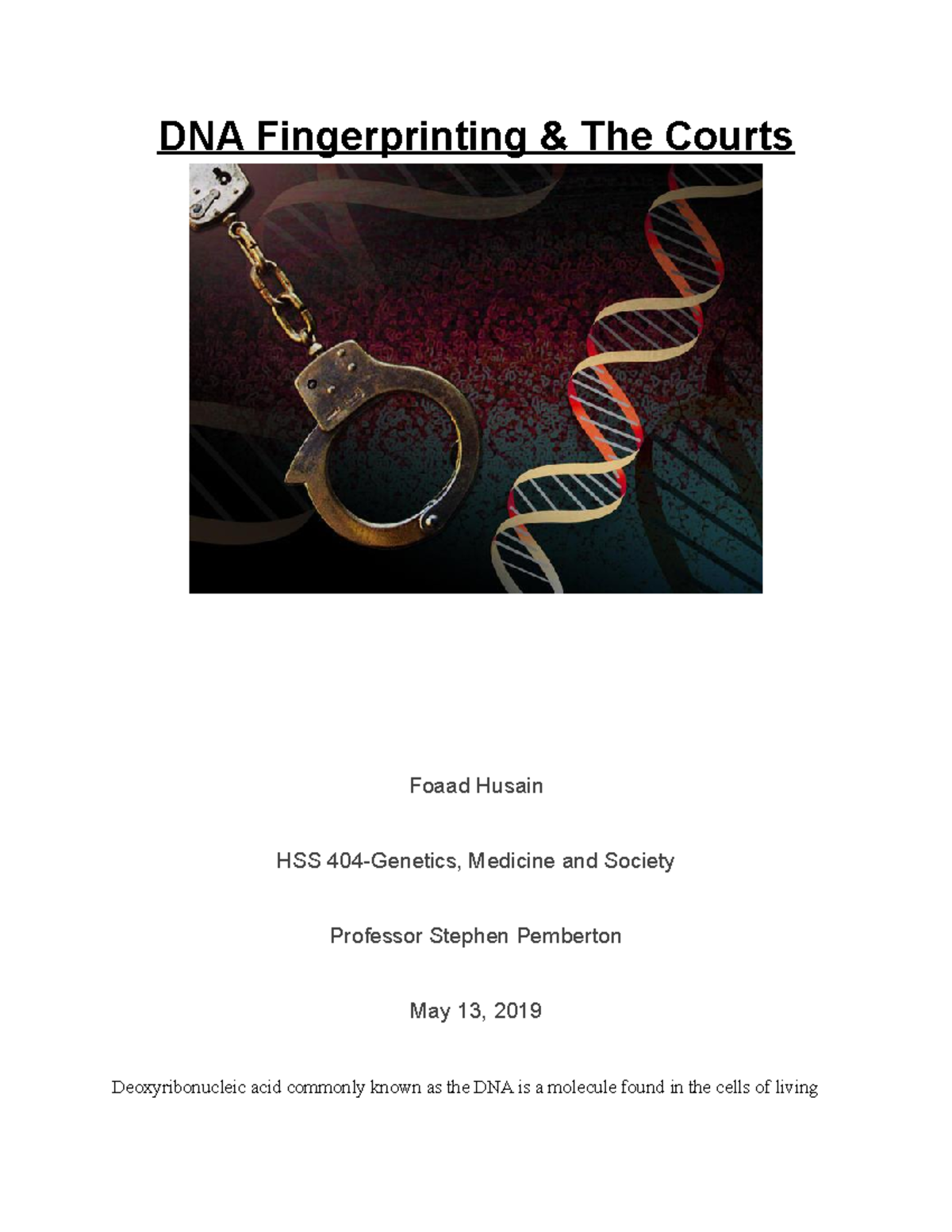 research paper dna fingerprinting