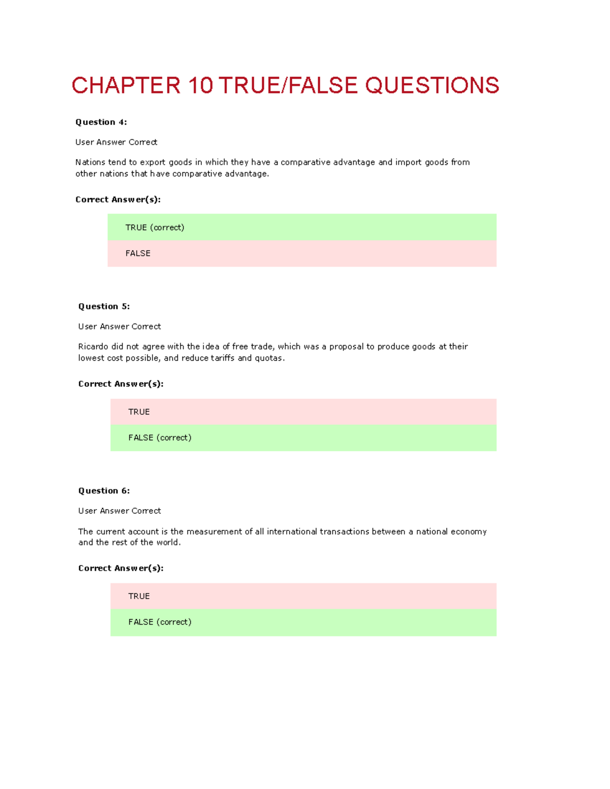 assignment chapter 10 true false quiz (practice)