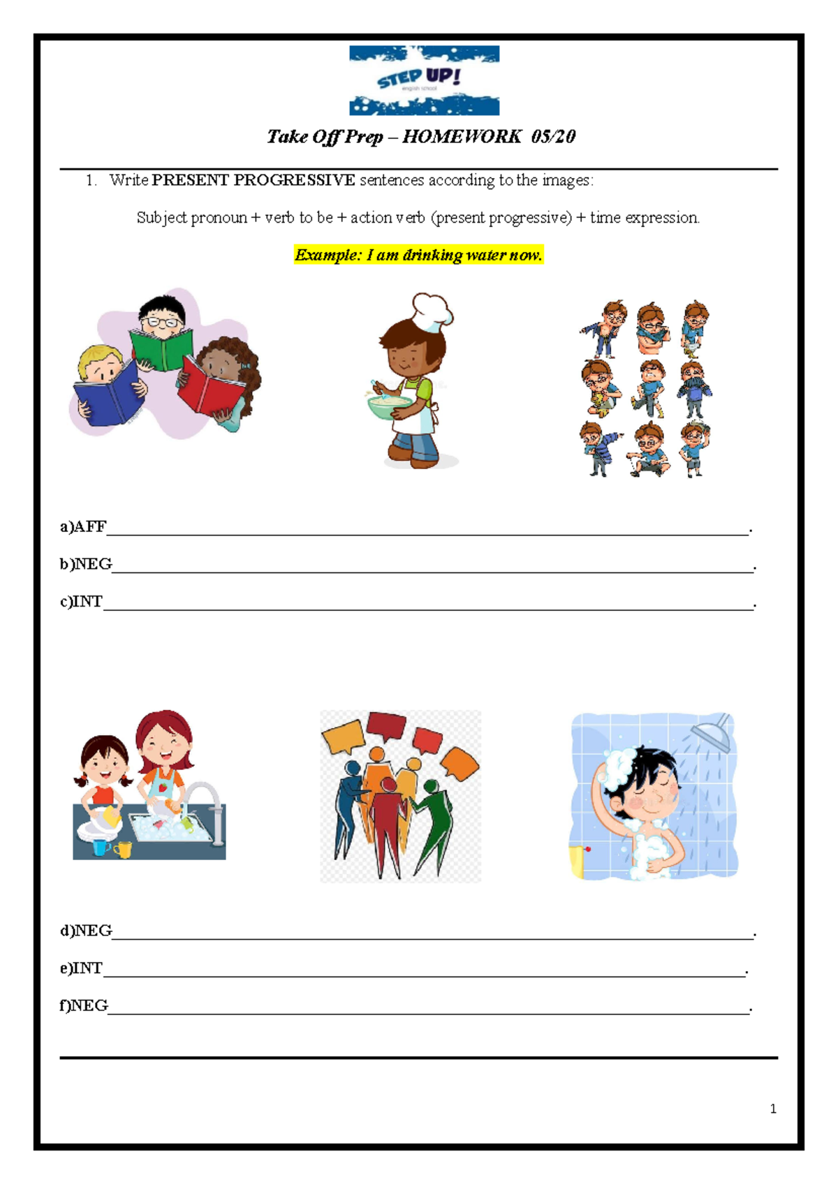 TAKE OFF prep - Homework - 1 Take Off Prep – HOMEWORK 05/ 1. Write ...