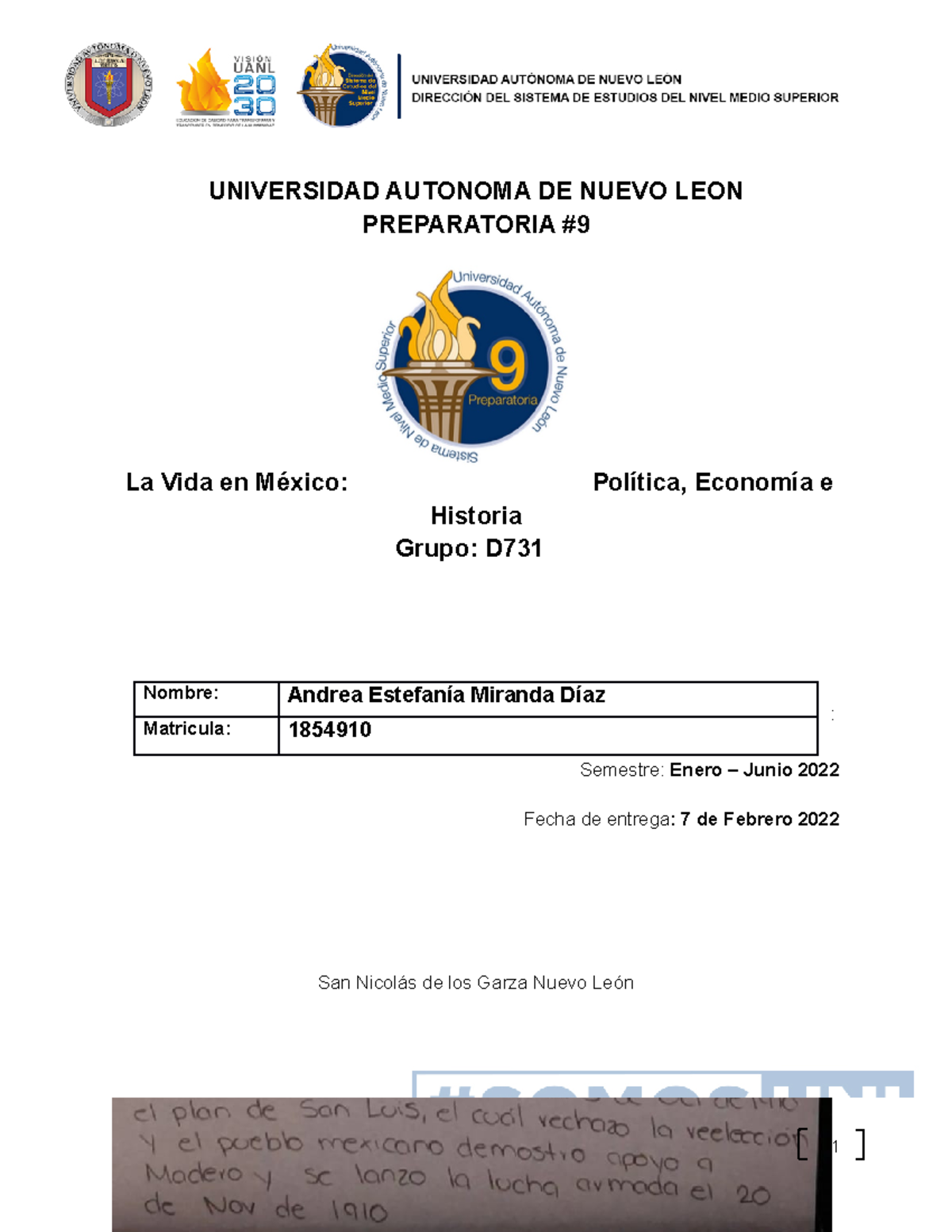 AEMD EV2 LVM - evidencia 2 de la vida en mexico - UNIVERSIDAD AUTONOMA ...