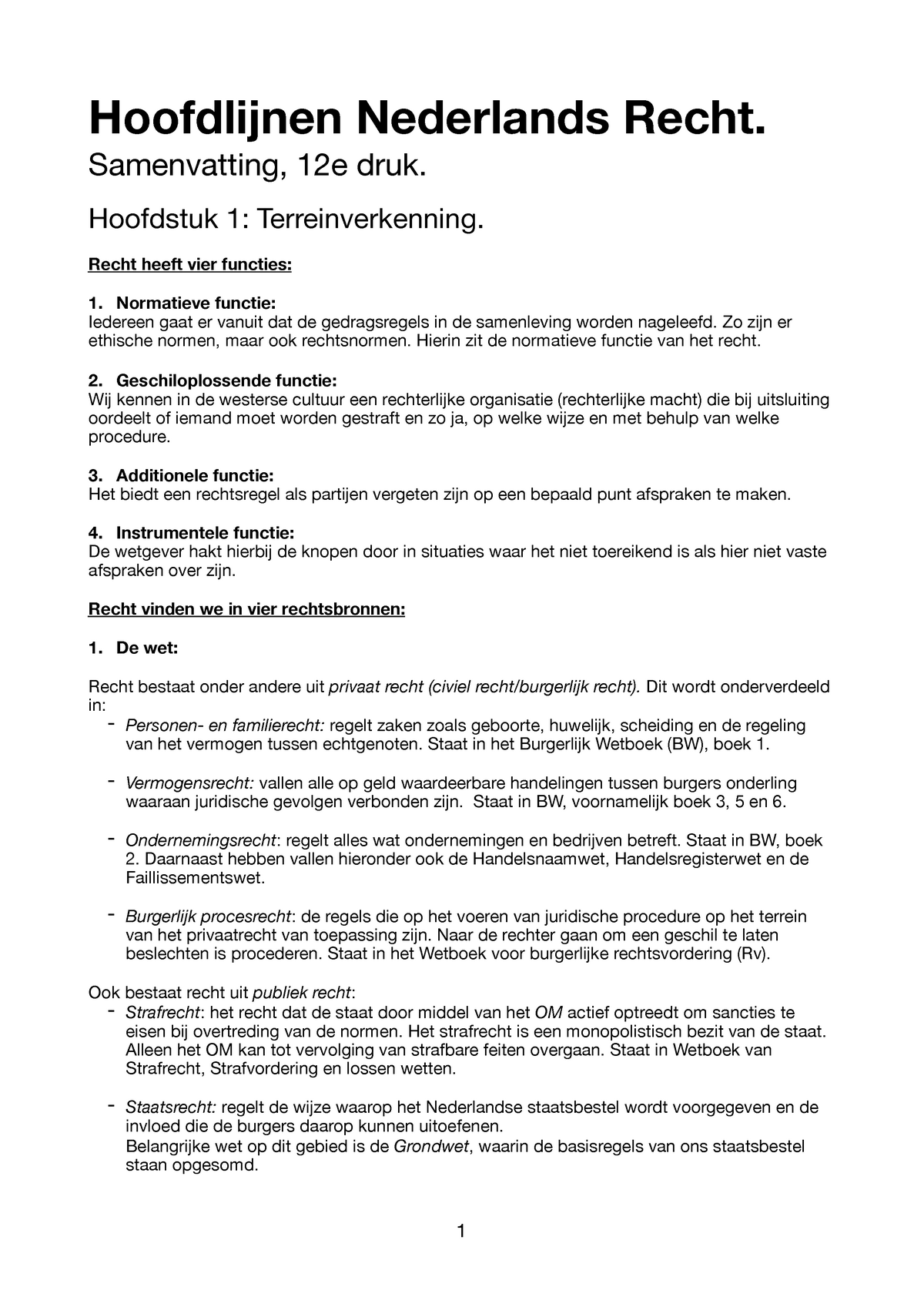 Samenvatting Hoofdlijnen Nederlands Recht Pdf - Hoofdlijnen Nederlands ...