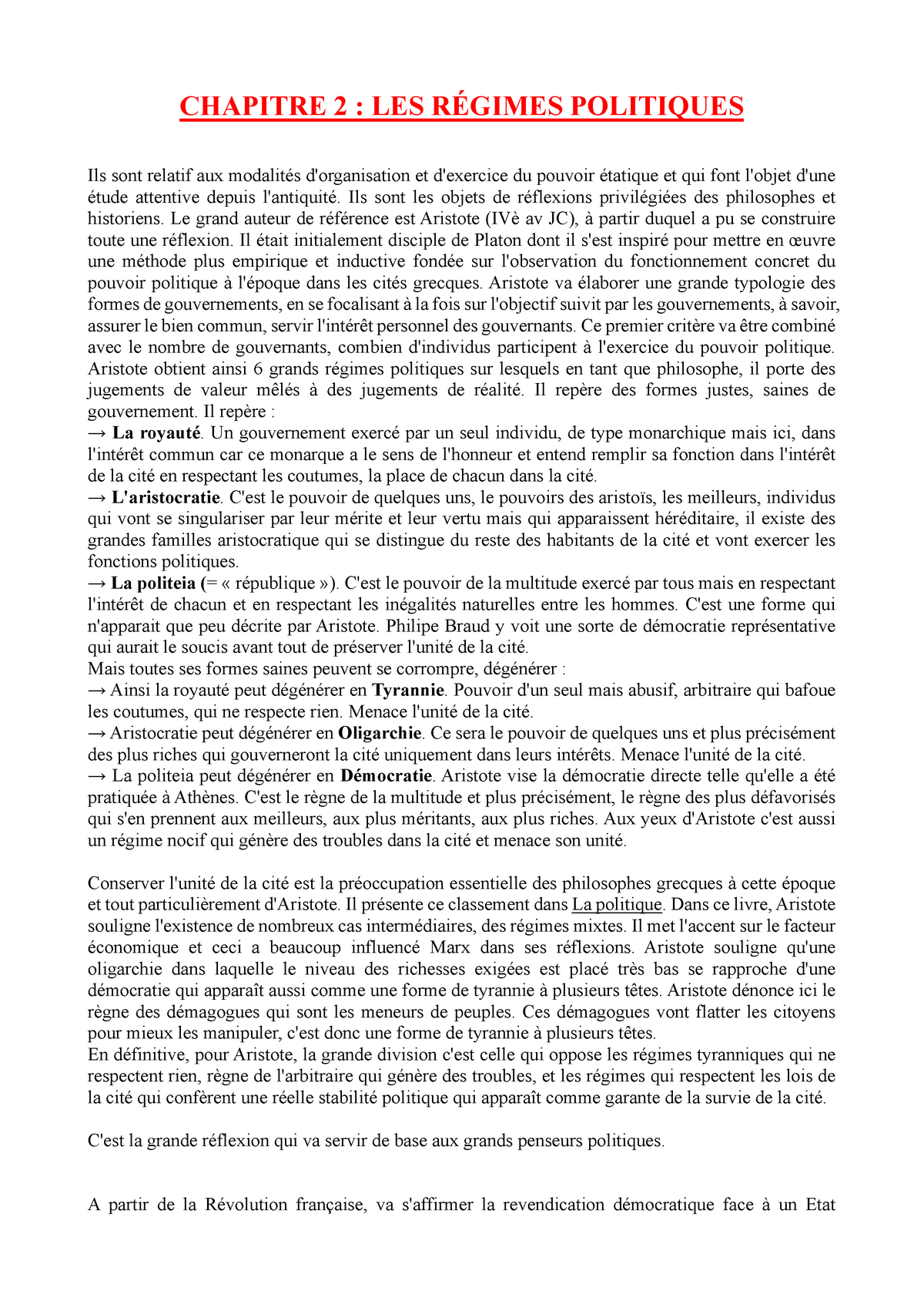 Chapitre 2 Les Régimes Politiques Pdf - CHAPITRE 2 : LES POLITIQUES Ils ...