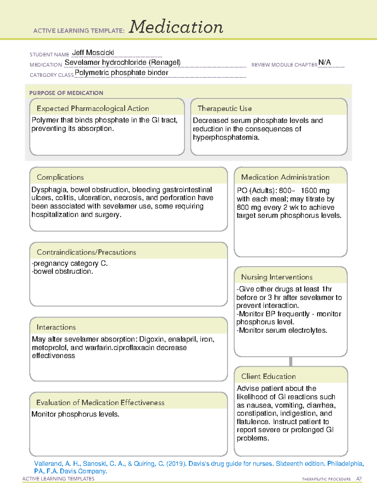 Sevelamer Hydrochloride - ACTIVE LEARNING TEMPLATES TherapeuTic ...