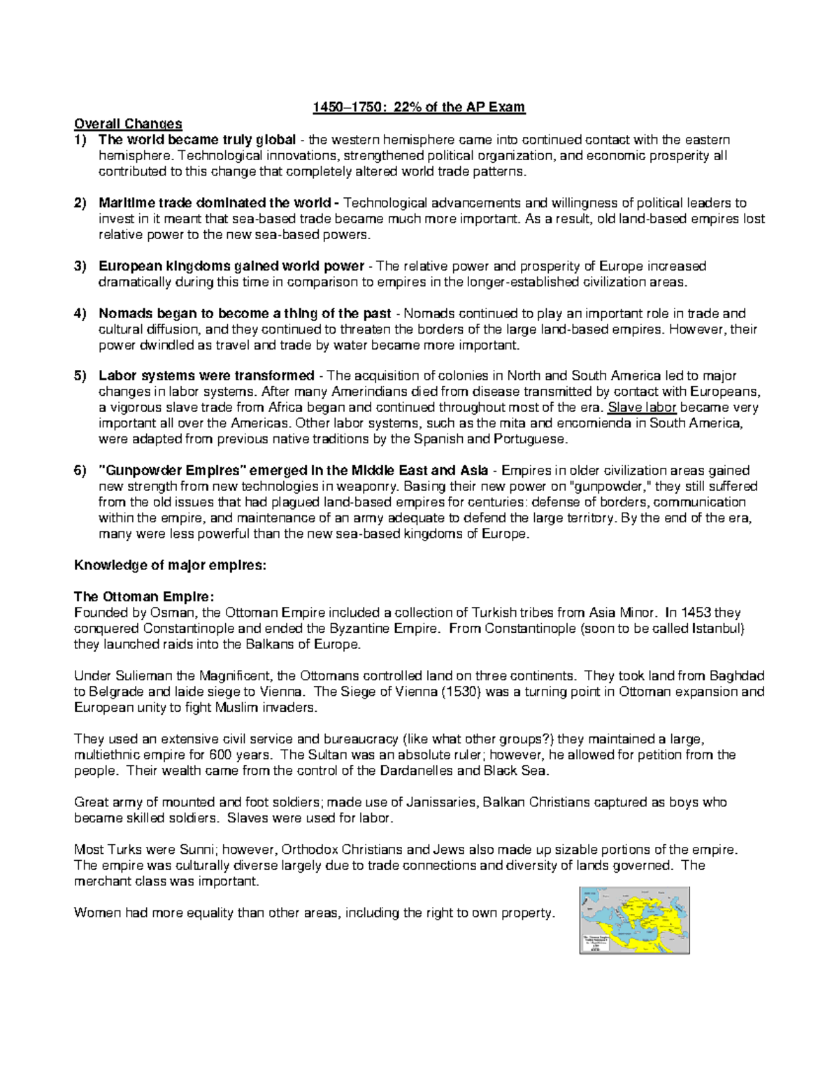 1450-1750 Cram Packet - 1450–1750: 22% of the AP Exam Overall Changes ...