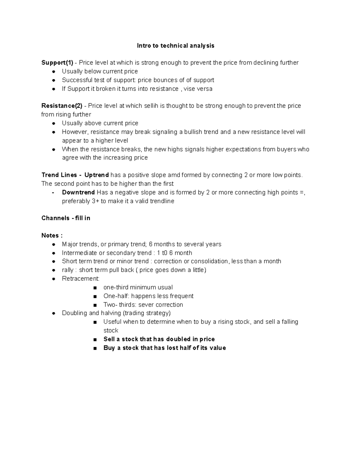 Intro to technical analysis - Intro to technical analysis Support(1 ...
