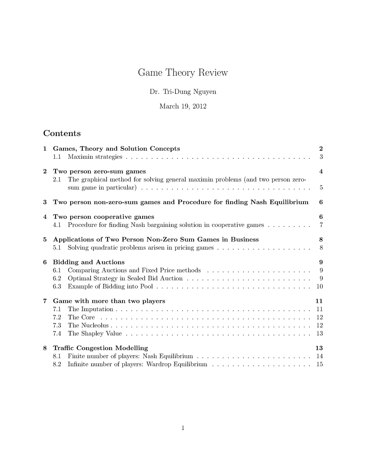 game theory master thesis