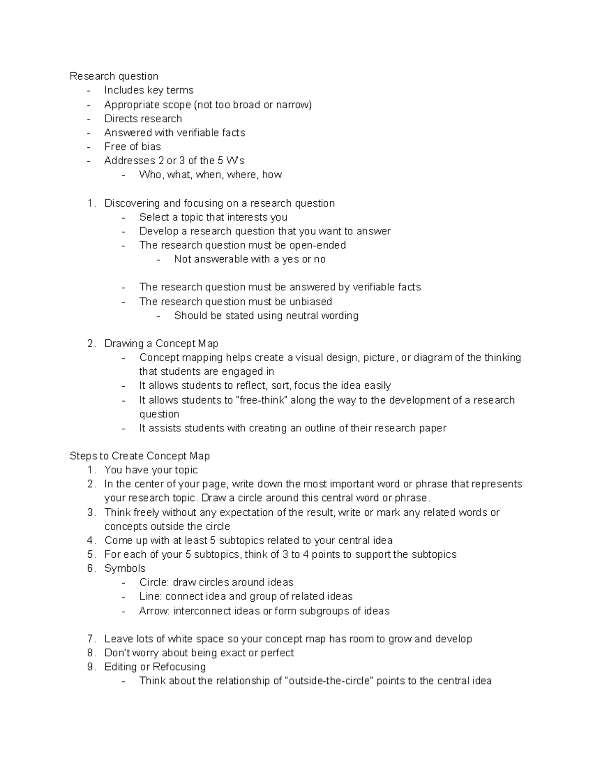 Information Literacy Chapter 3 - Research question - Includes key terms ...