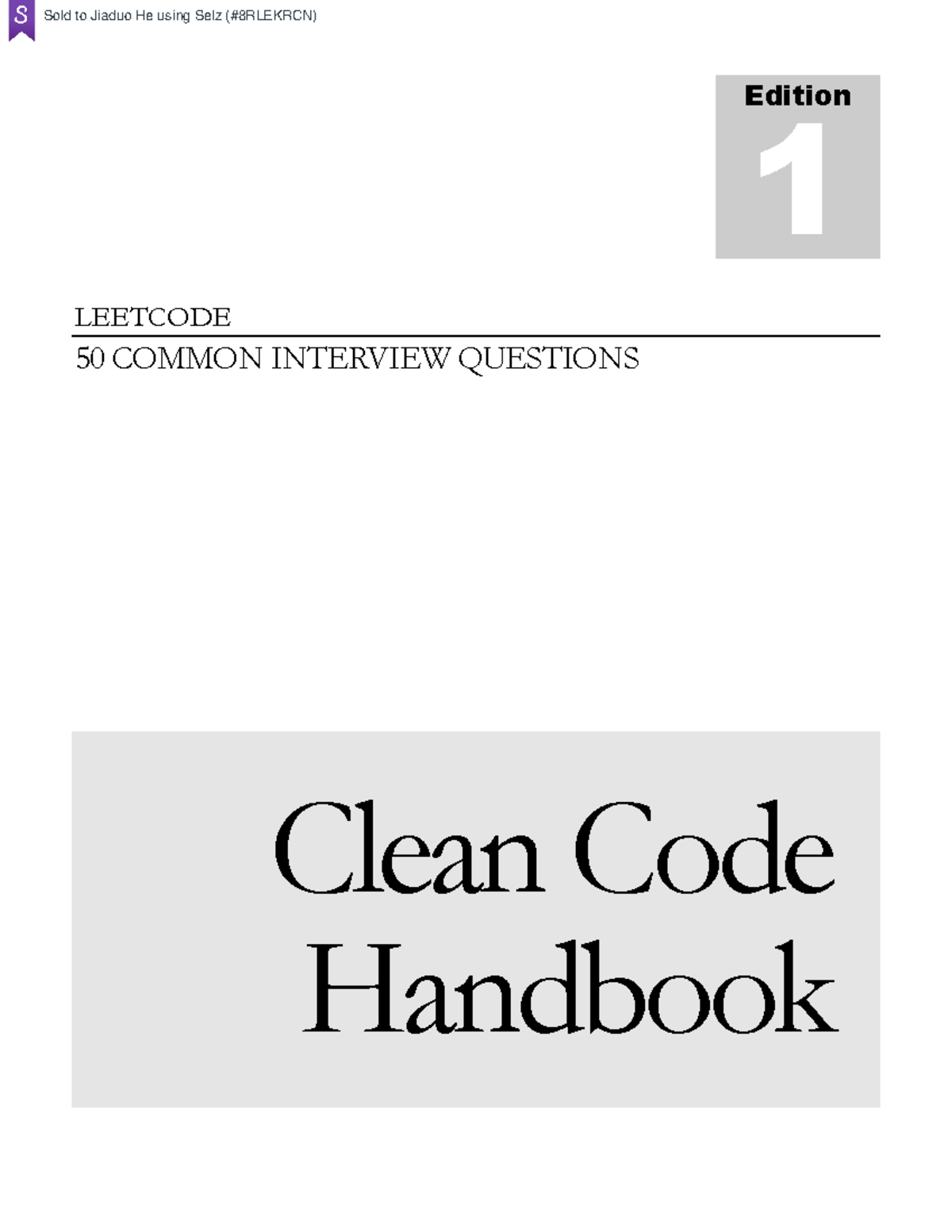 Leet Code Clean Code Handbook 50 Common Interview Questions ( PDFDrive ...