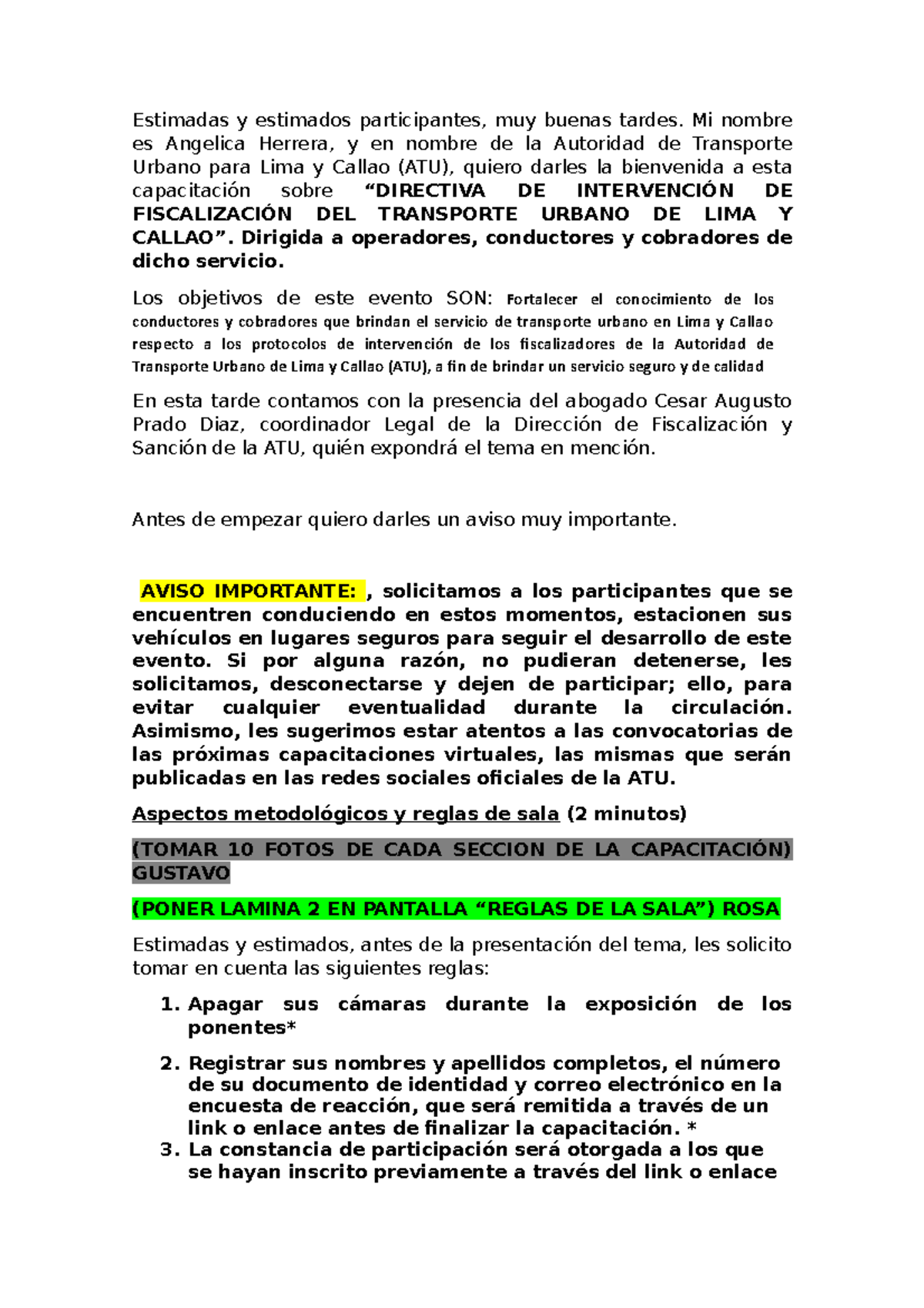 Speech capacitación 21 de Abril 2023 - Estimadas y estimados ...