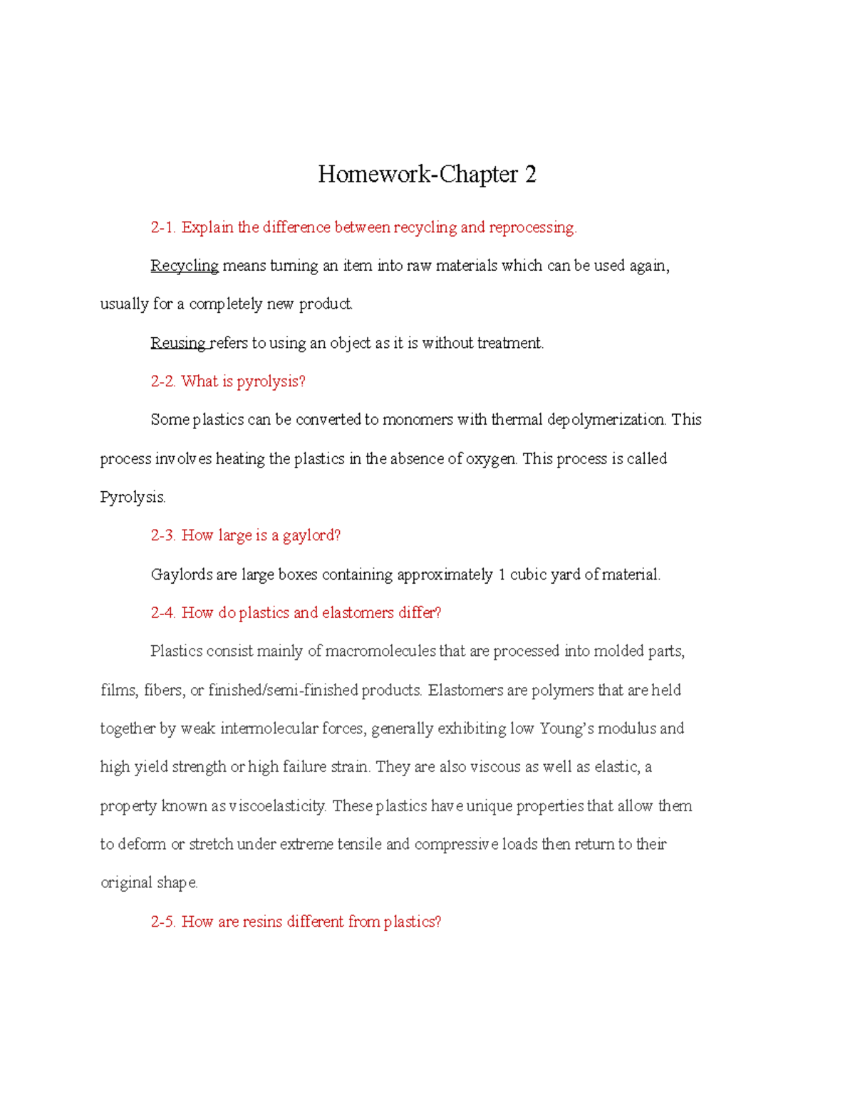 Homework Chapter 2 - Homework-Chapter 2 2-1. Explain the difference ...