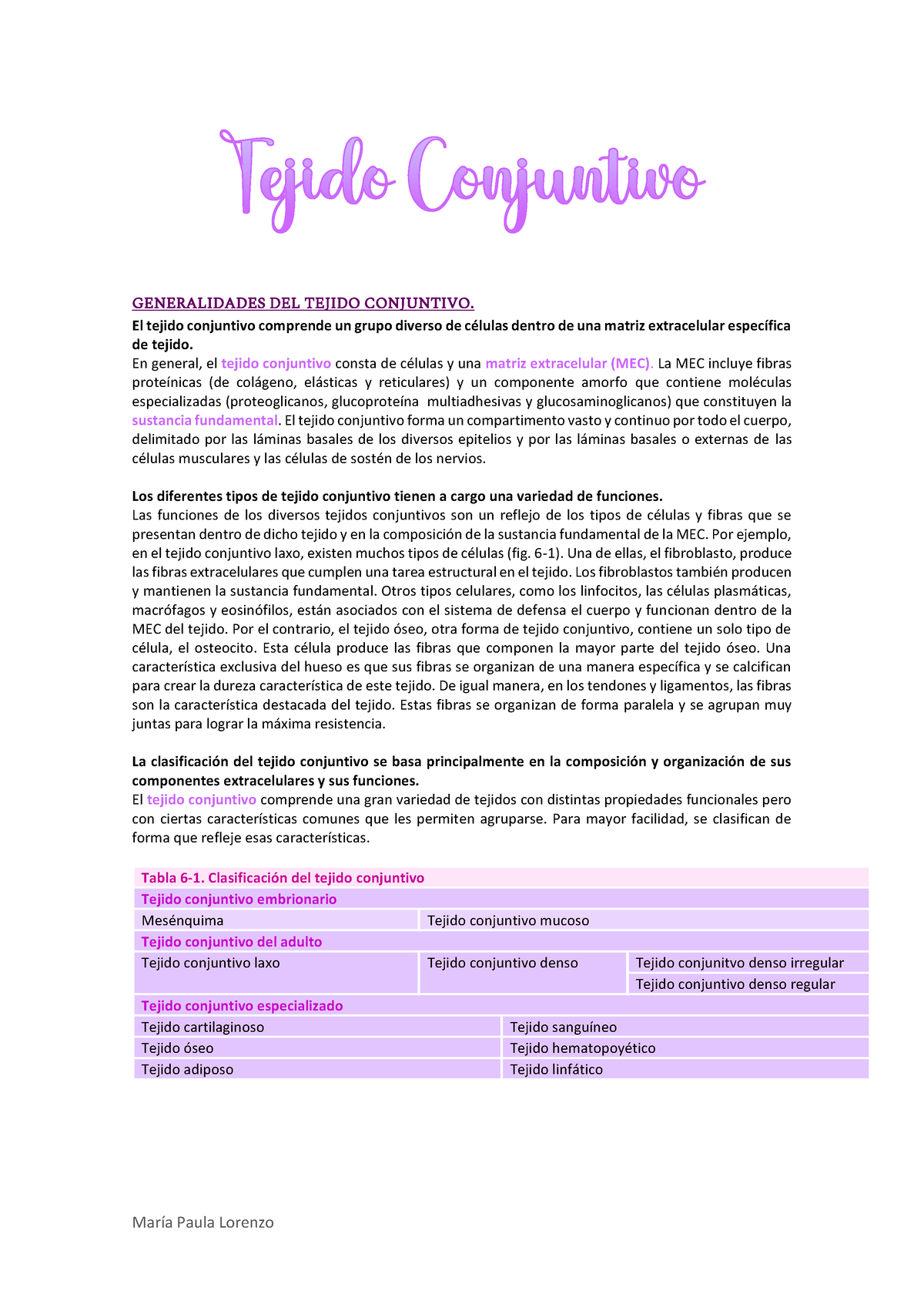 Tejido Conjuntivo Ross Generalidades Del Tejido Conjuntivo El Tejido Conjuntivo Comprende Un