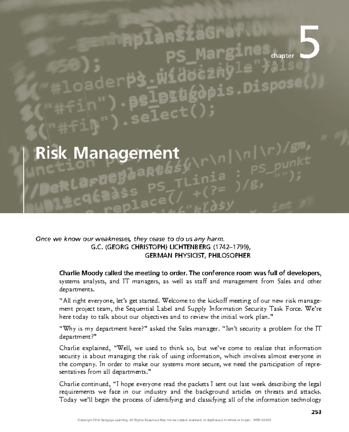 Principles Of ISe 5 - 123 - chapter 5 Risk Management Once we know our ...