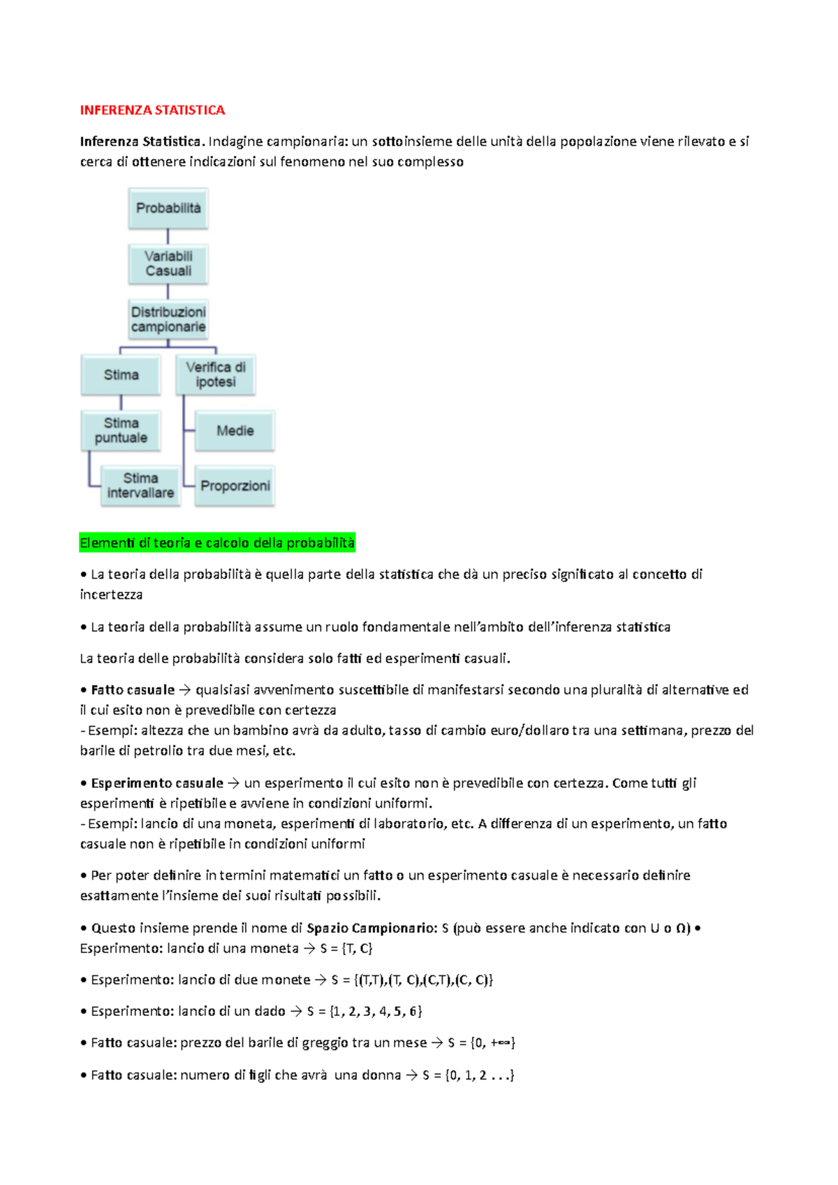 Statistica descrittiva - INFERENZA STATISTICA Inferenza Statistica ...
