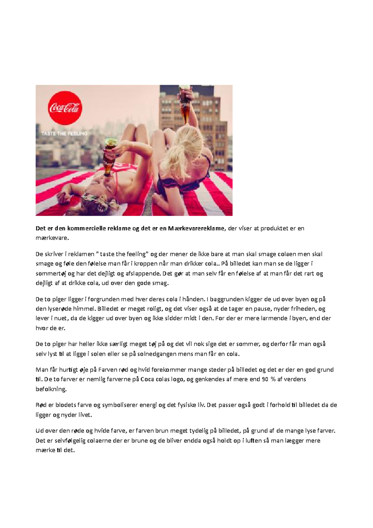 Cola reklame - cola - Det er den kommercielle reklame og det er en ...