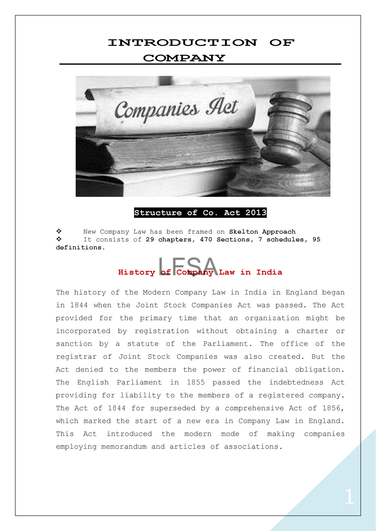 company-law-unit-i-introduction-of-company-structure-of-co-act-2013