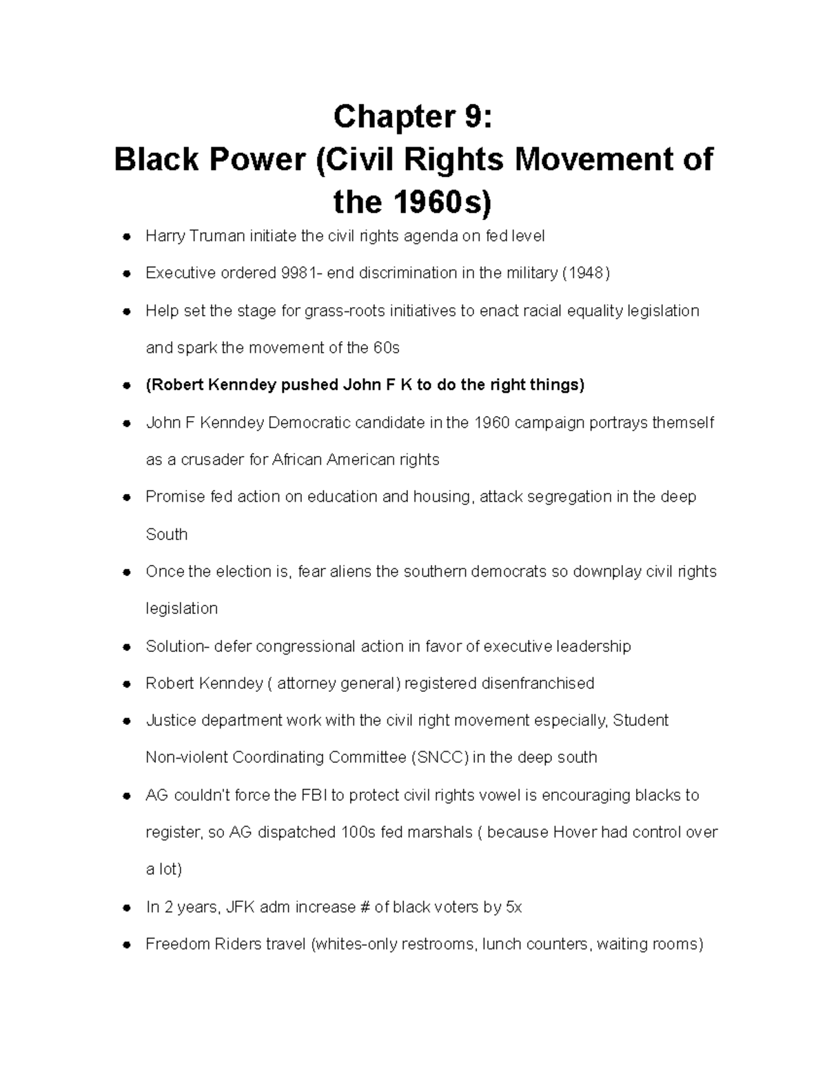 Chapter 9 Black Power - ” ( Jun 11, 1963) 8 days later, JFK adm sponsor ...