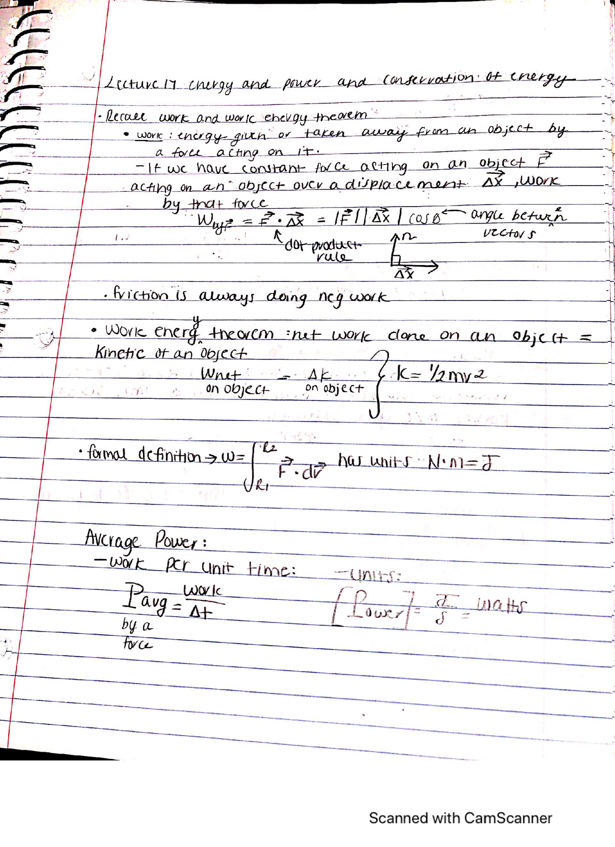 Lecture 17 Energy and Power and Conservation of Energy - PHYS 170 - Studocu