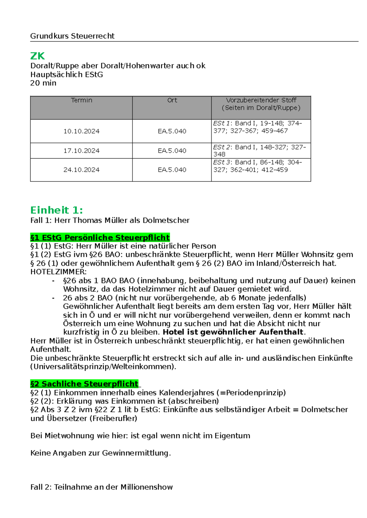 Grundkurs Steuerrecht fälle LV - Grundkurs Steuerrecht ZK Doralt/Ruppe ...