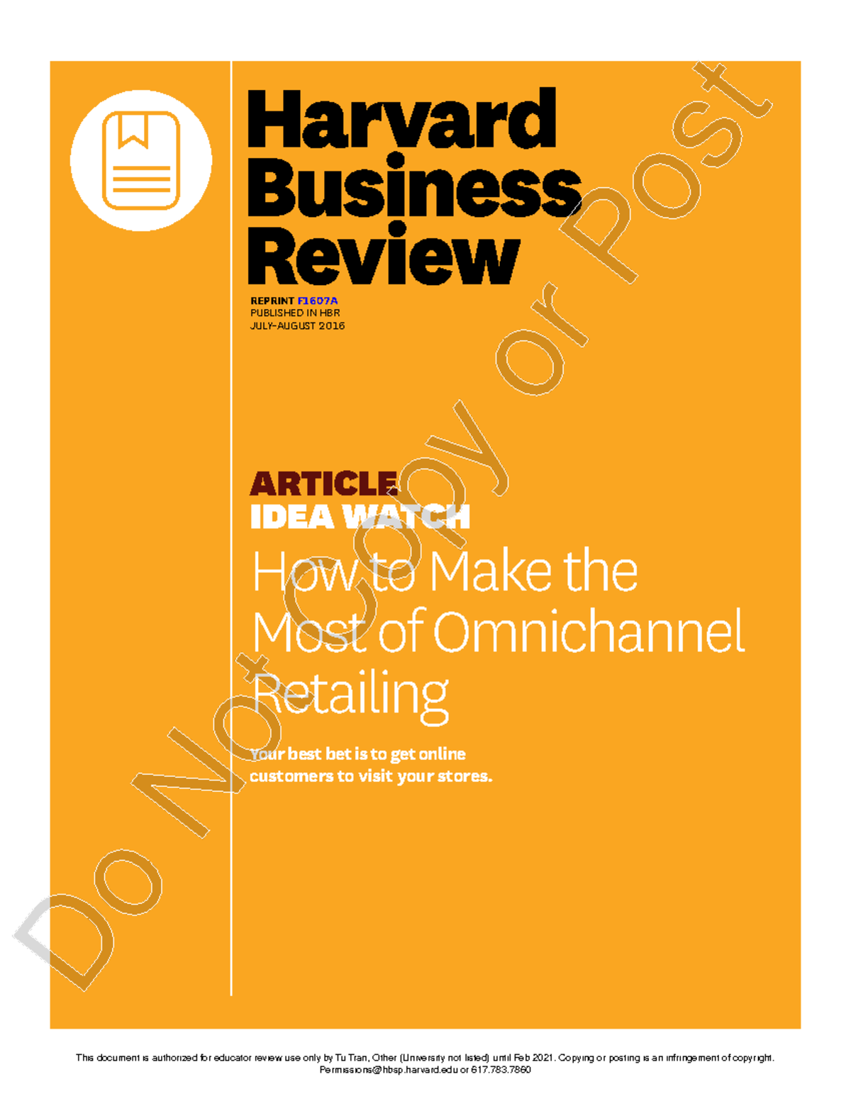 7. How to Make the Most of Omnichannel Retailing - REPRINT F1607A ...